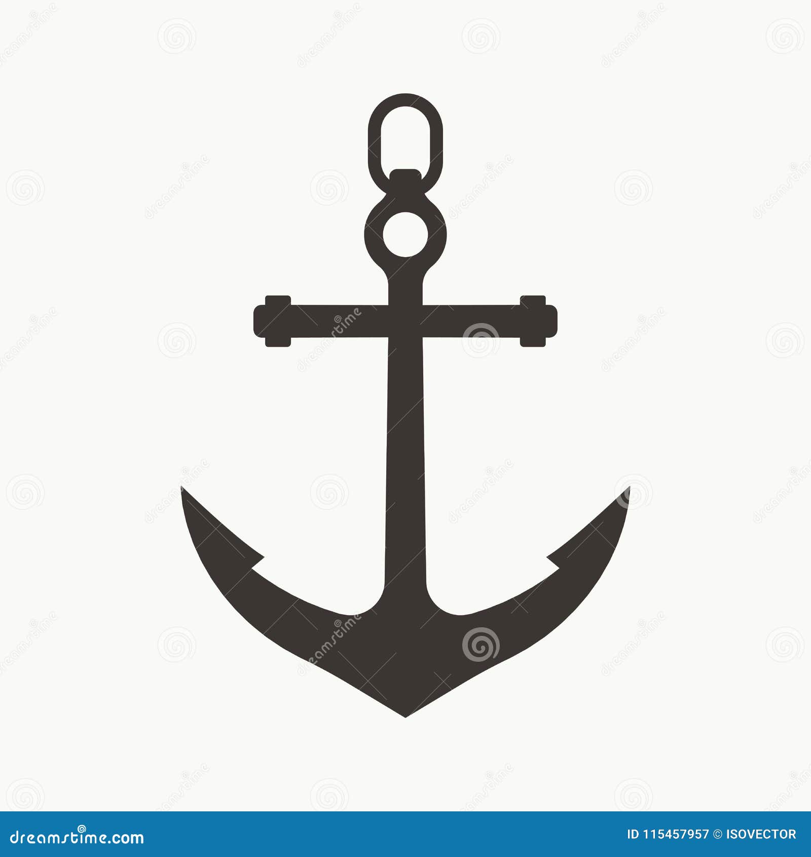 Ship Anchor Simple Icon stock vector. Illustration of black - 115457957