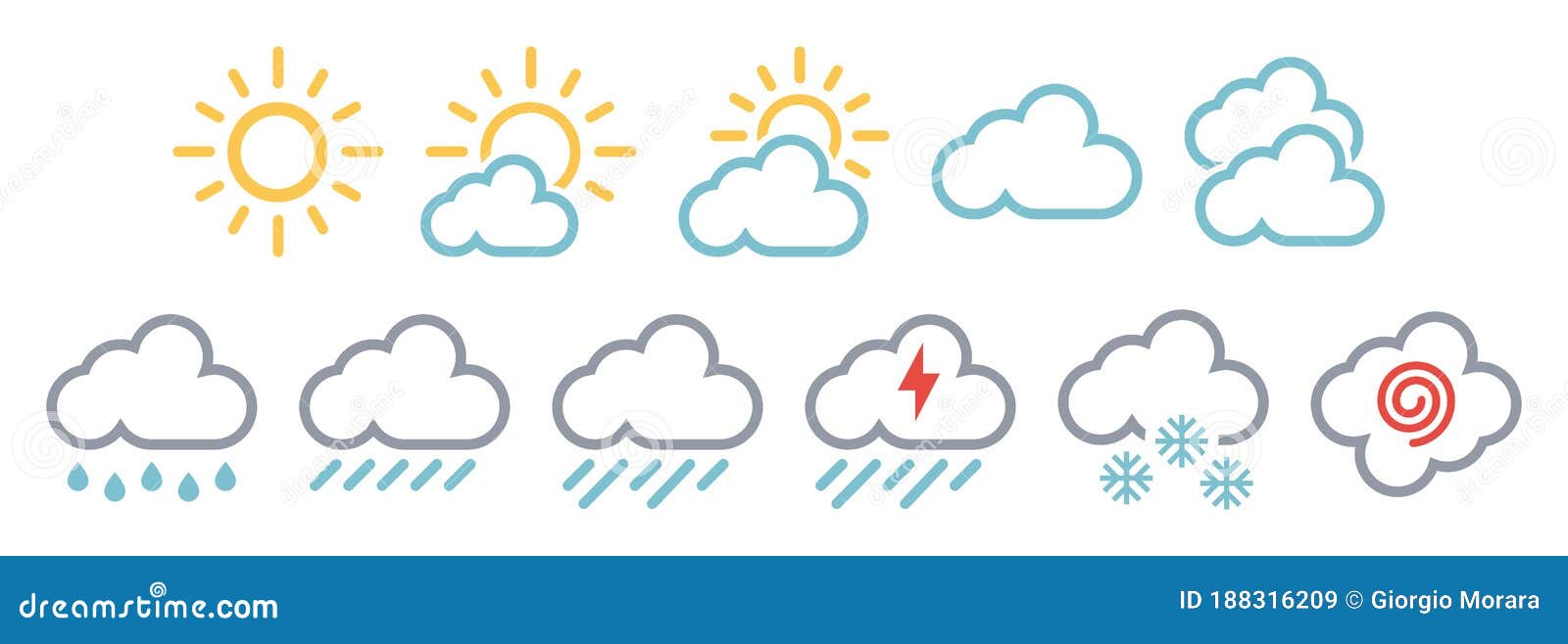 minimal simple weather reports icons