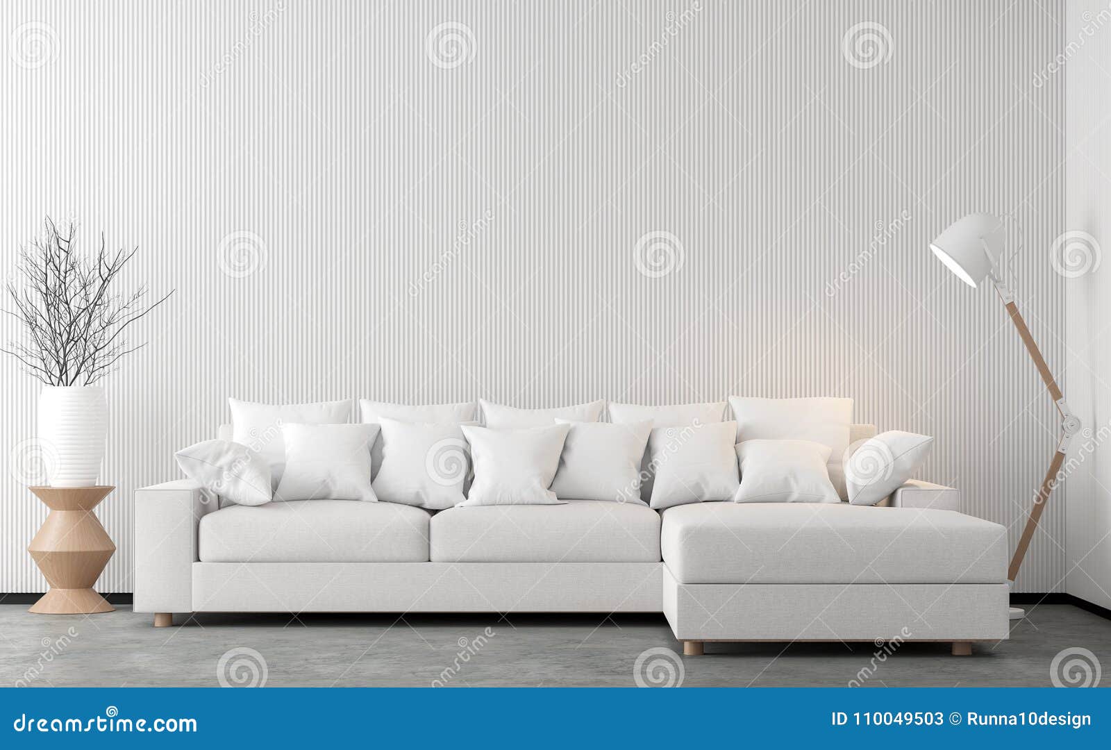 Minimal Style Living Room 3d Rendering Image Stock