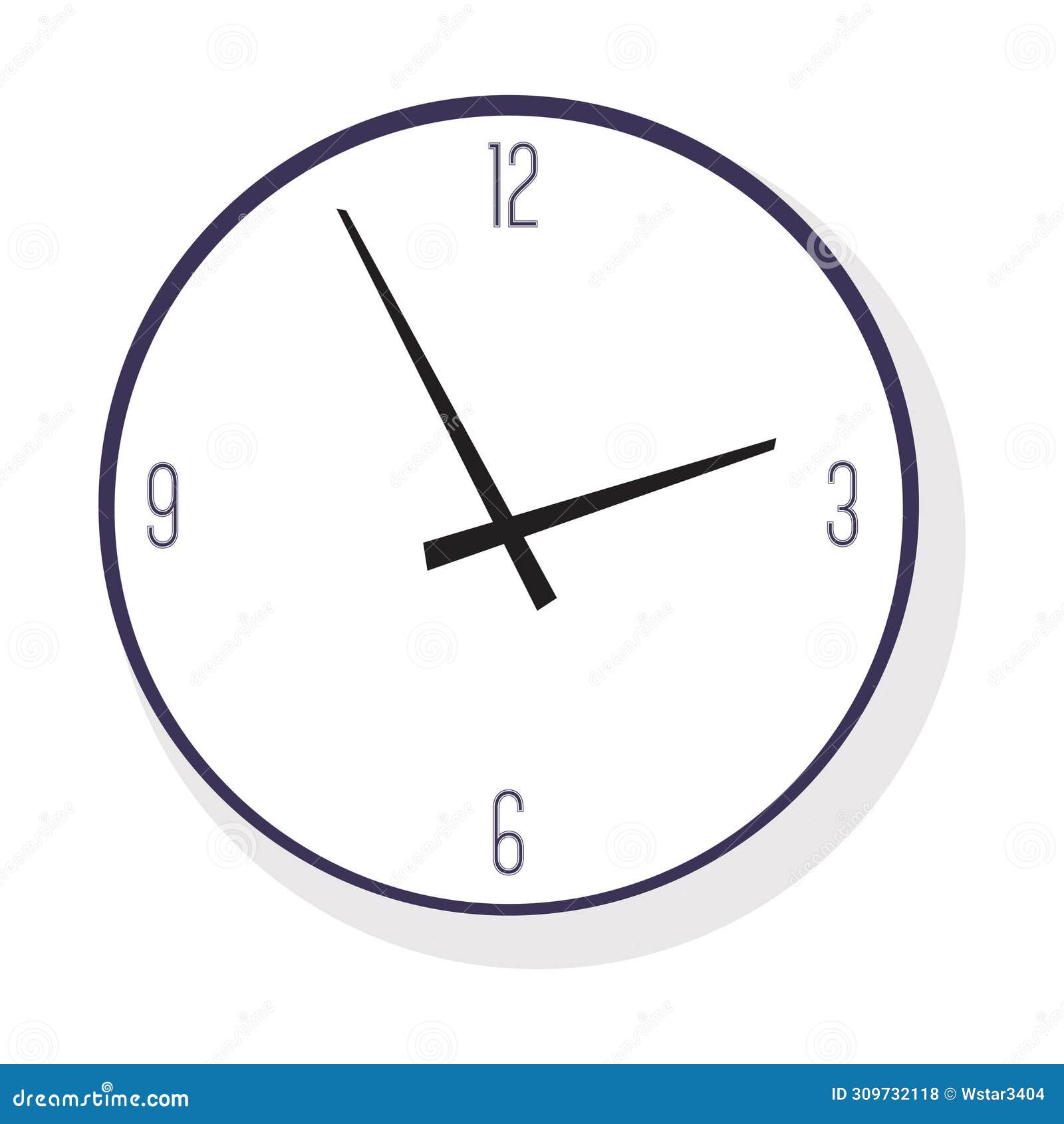 Minimal White Round Analog Wall Clock Illustration Stock Vector ...