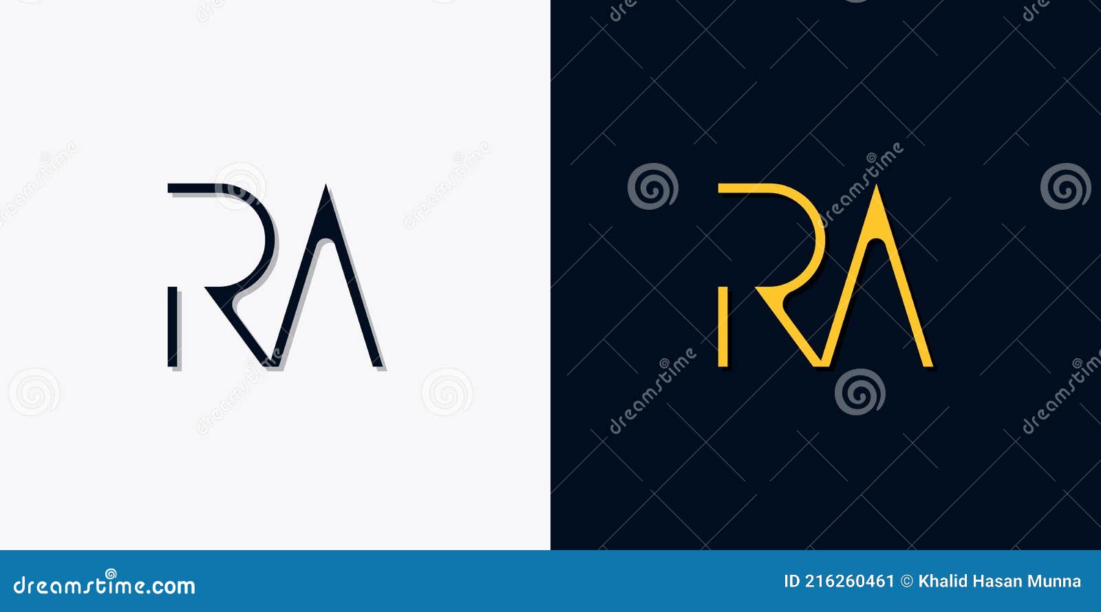 minimalist abstract initial letters ra logo