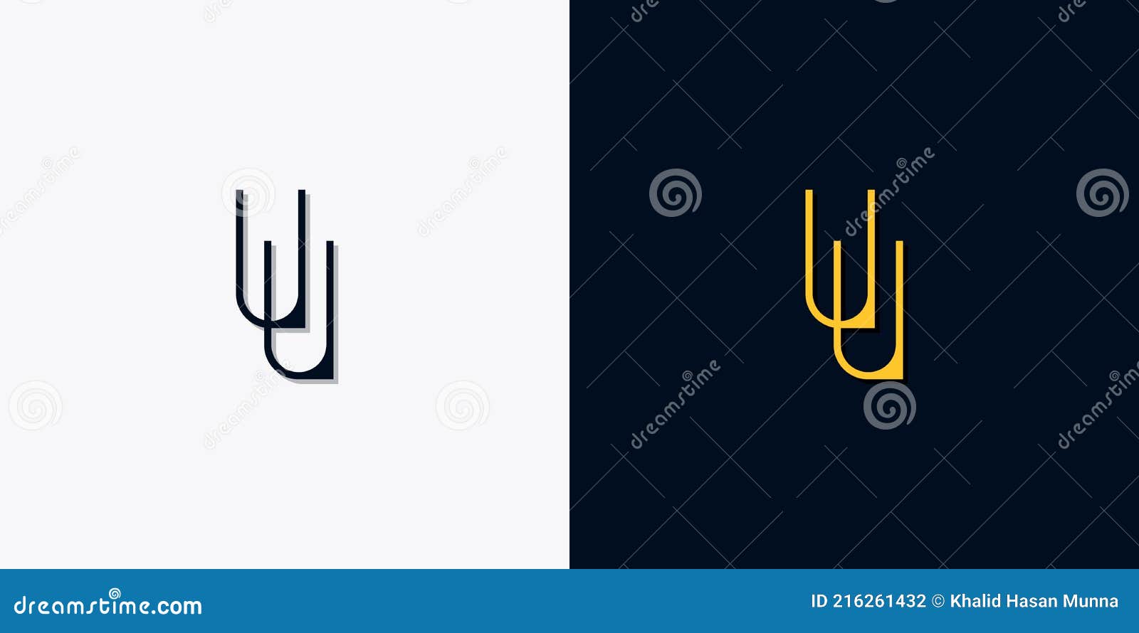 minimalist abstract initial letters uu logo