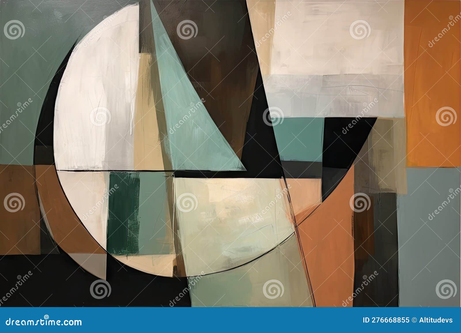 Minimalist Abstract Painting with Defined Edges and Shapes Stock