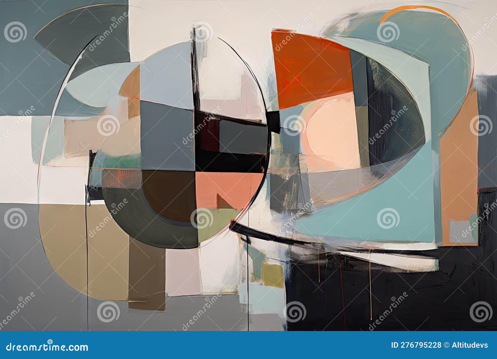 Minimalist Abstract Painting with Defined Edges and Shapes Stock