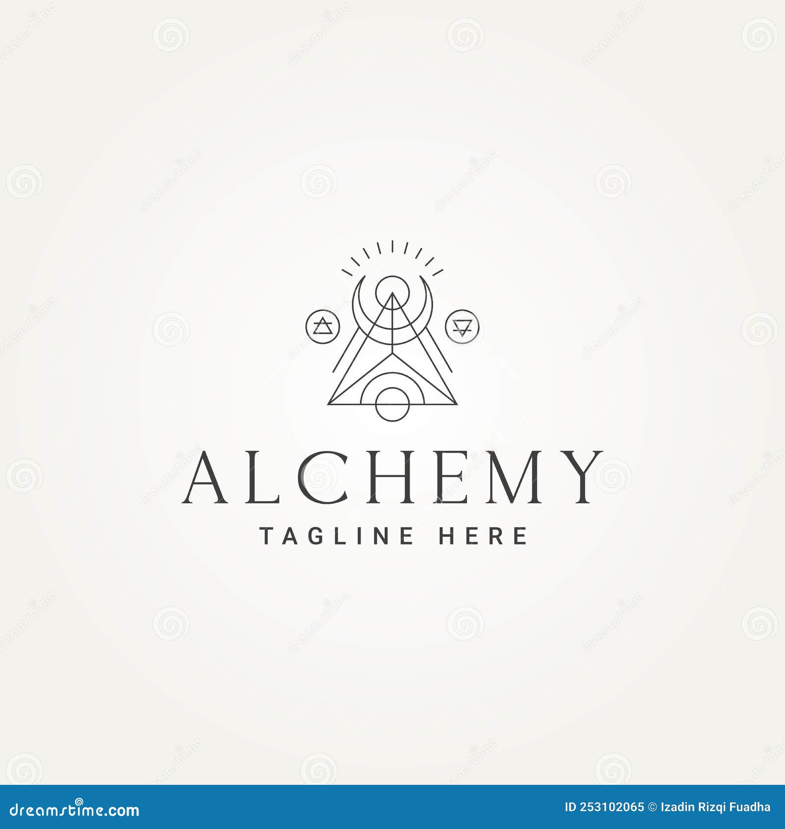Minimalist Alchemy Line Art Icon Logo Template Vector Illustration ...