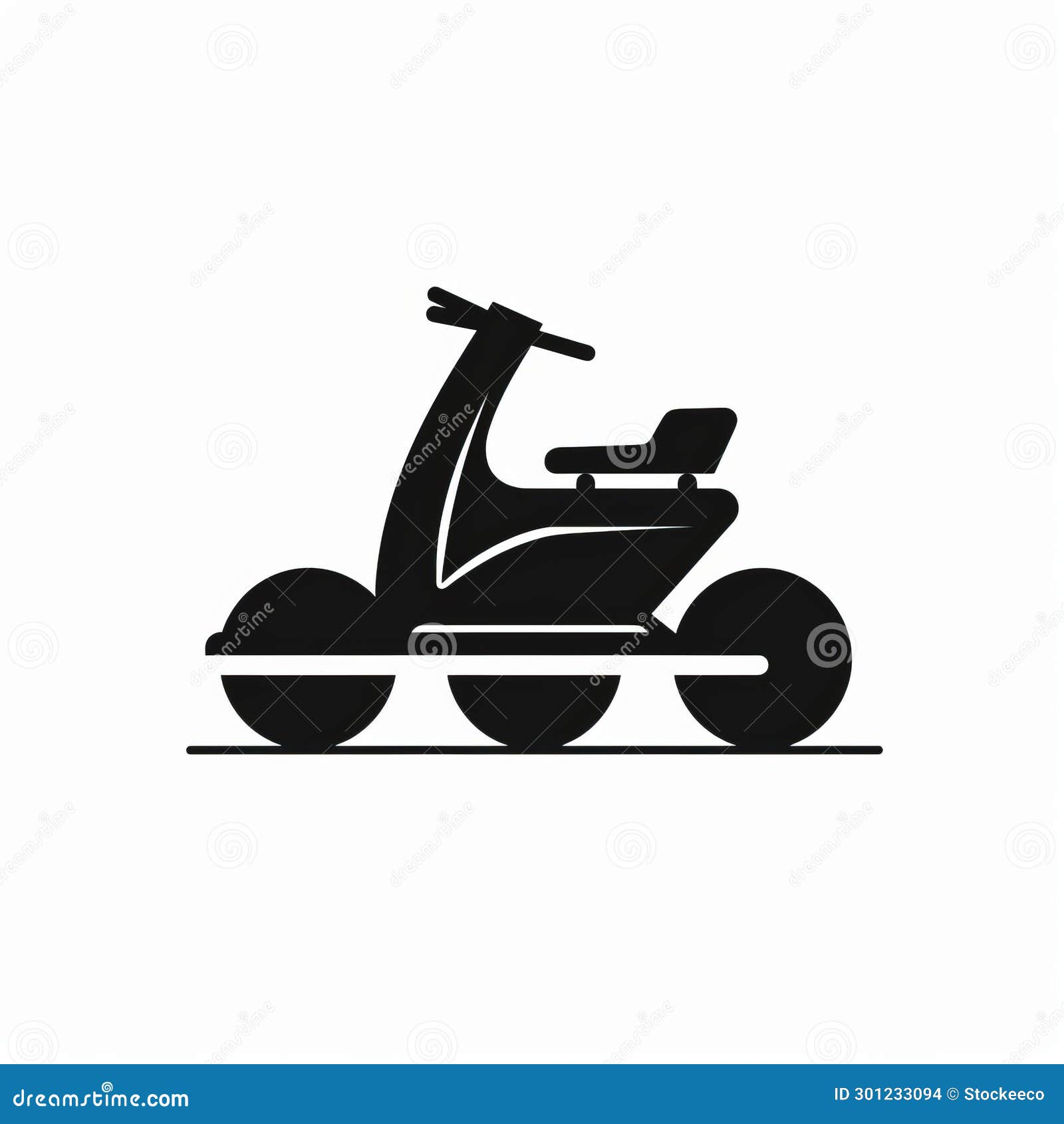 minimalist black and white scooter icon