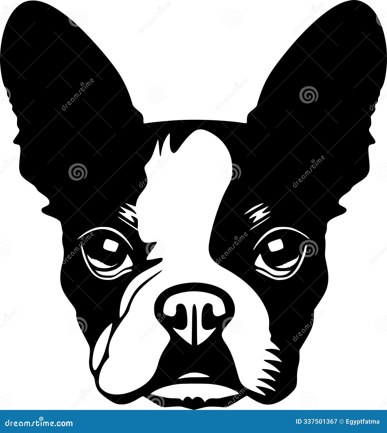 boston terrier - minimalist and simple silhouette -  