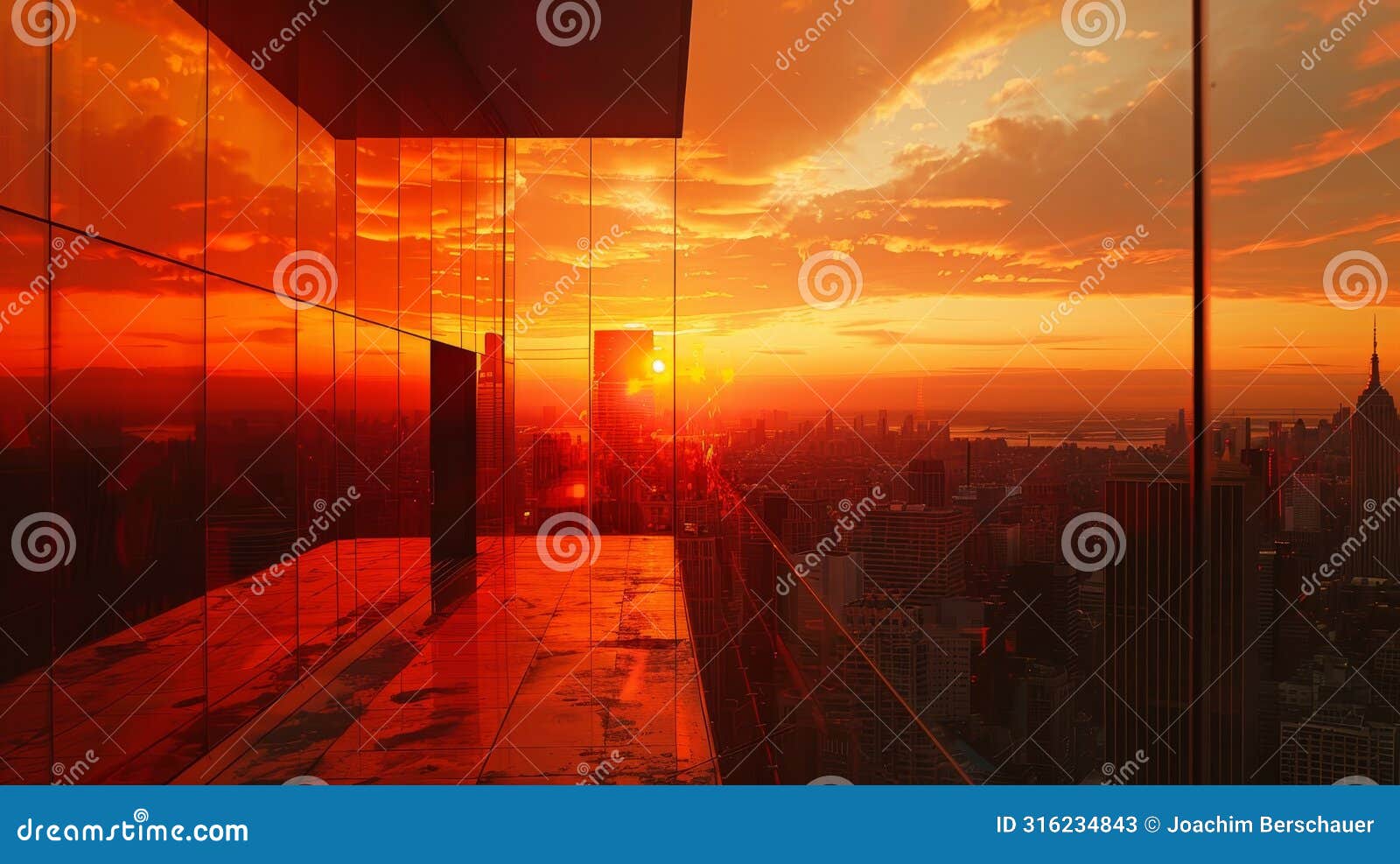 minimalist cityscape sunset tones, shadow silhouettes, exaggerated perspectives