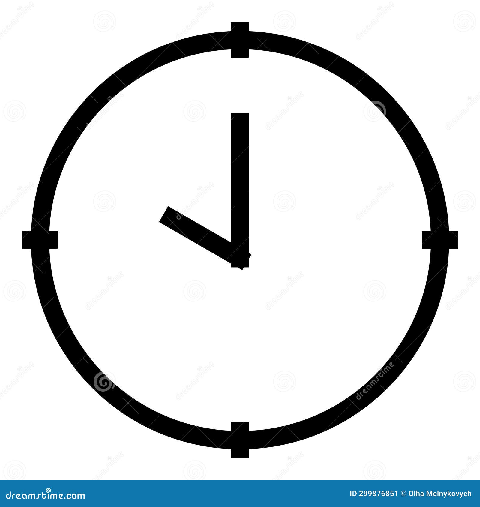 minimalist clock icon in flat style clock hand. outline icon with minimalistic clock face and timestamps. minimalist