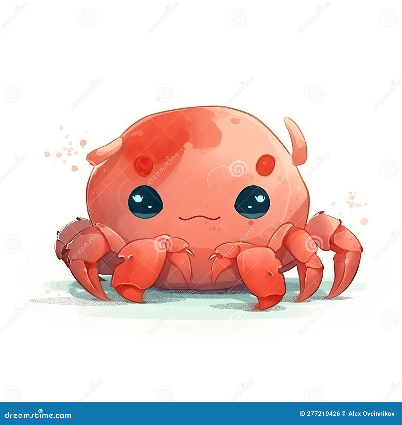 Minimalist Cute Crab Drawing on White Background for Invitations and