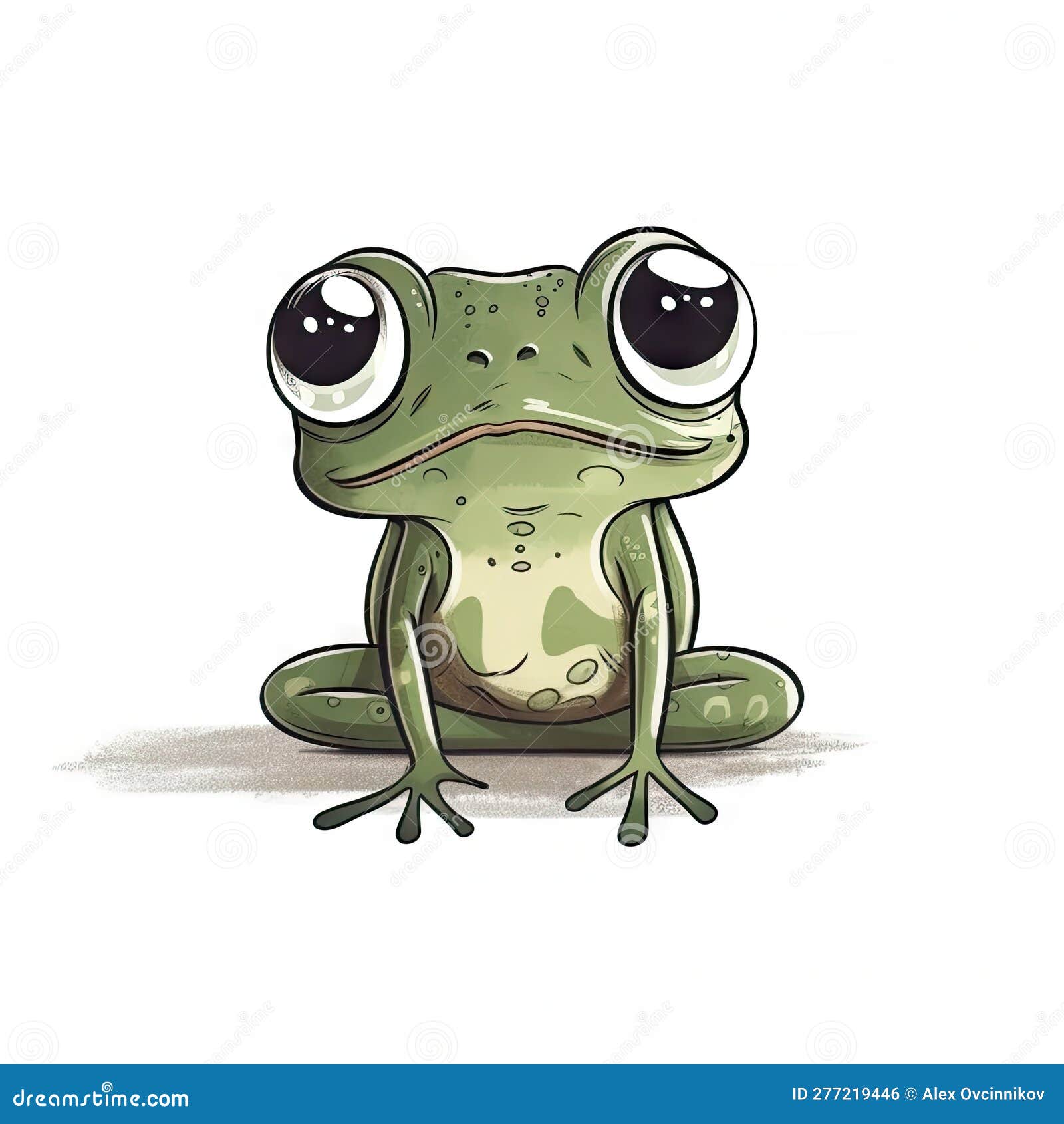 Minimalist Frog Illustration In Edward Gorey And Oliver Jeffers Style