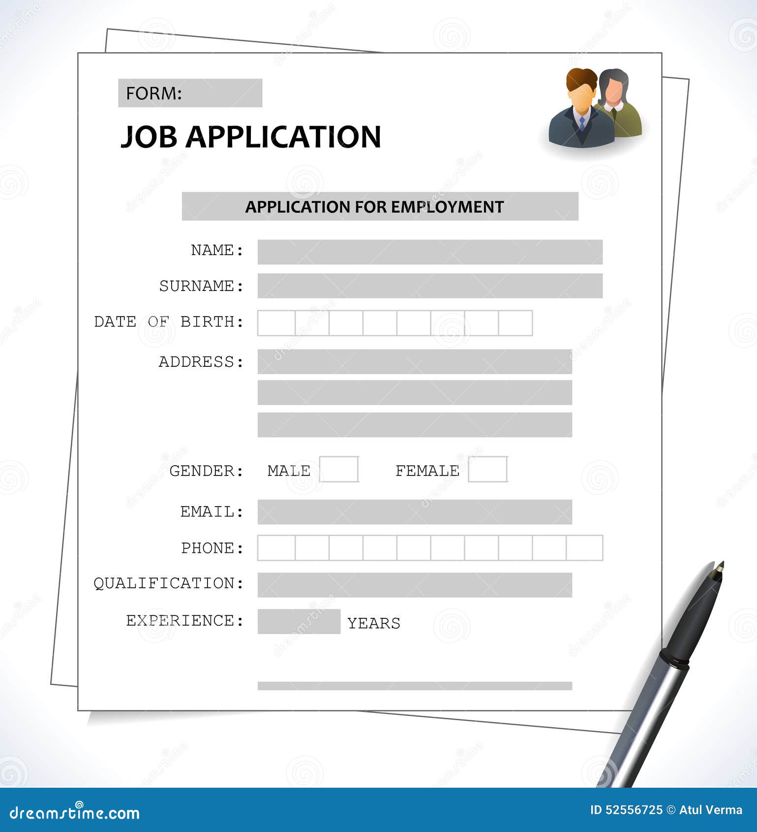 minimalist cv resume template - job application form stock vector