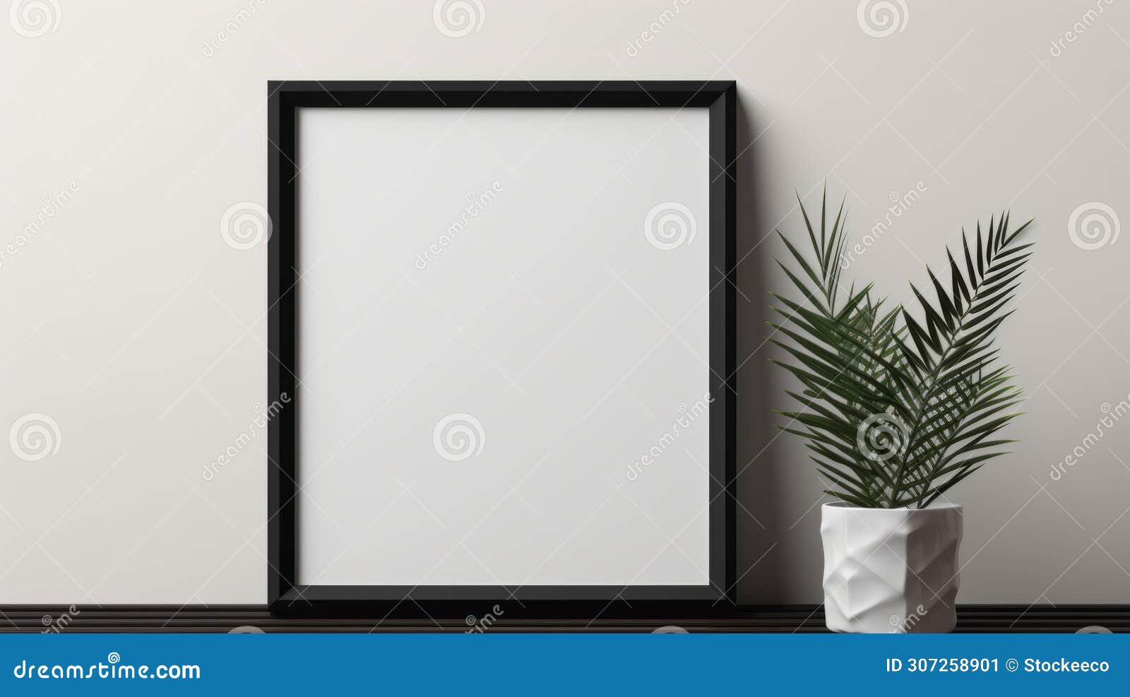 minimalist frame mockup with precisionist lines and ebony background