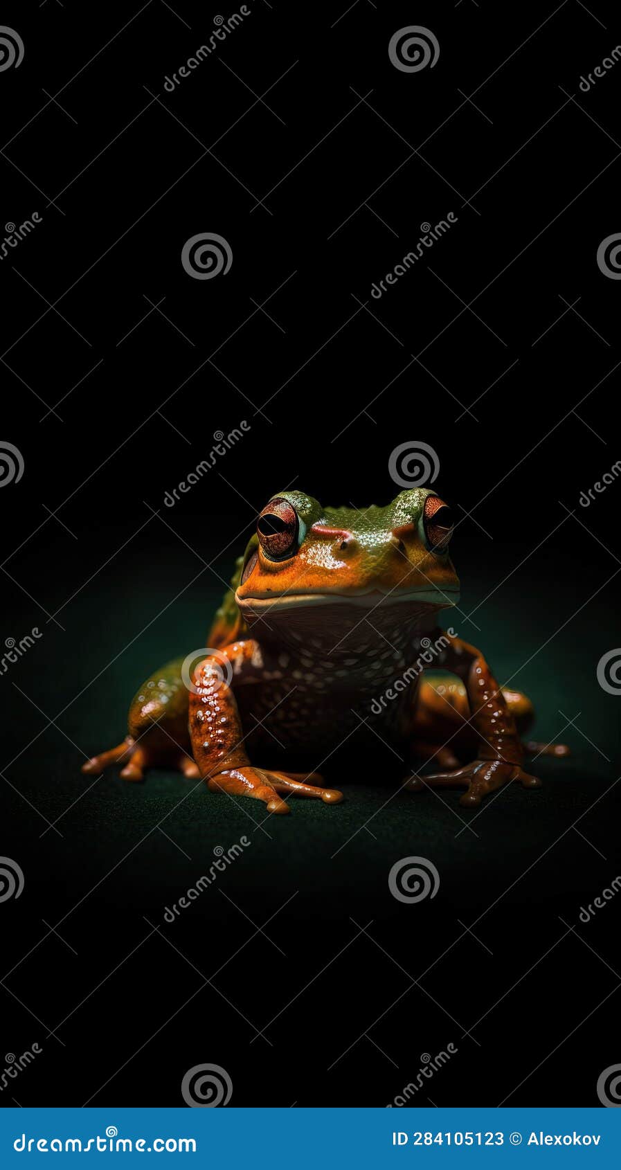 Minimalist Frog on Dark Background. Stock Illustration - Illustration