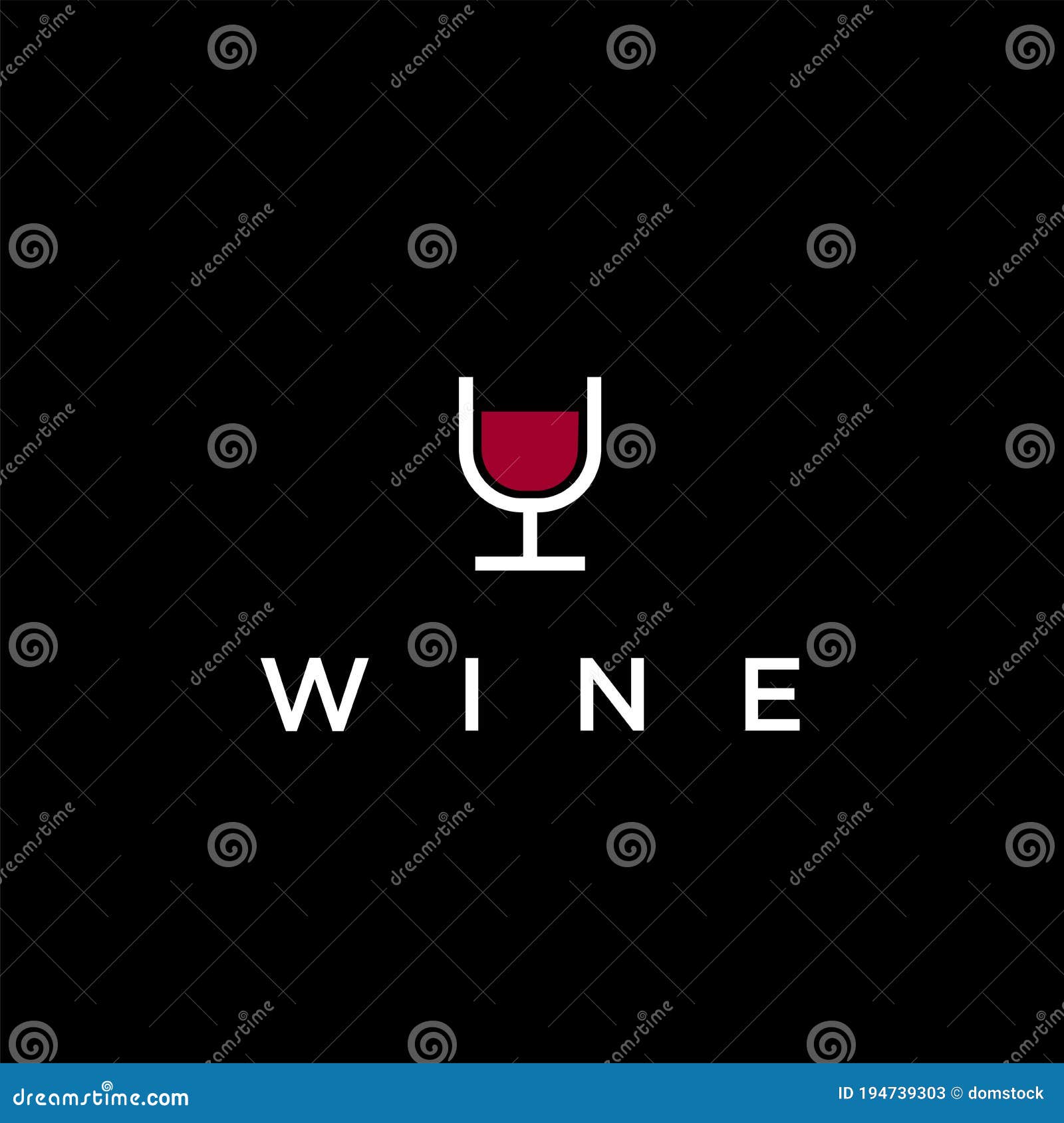 Minimalist Glass of Wine Logo Icon Vector Template Stock Vector