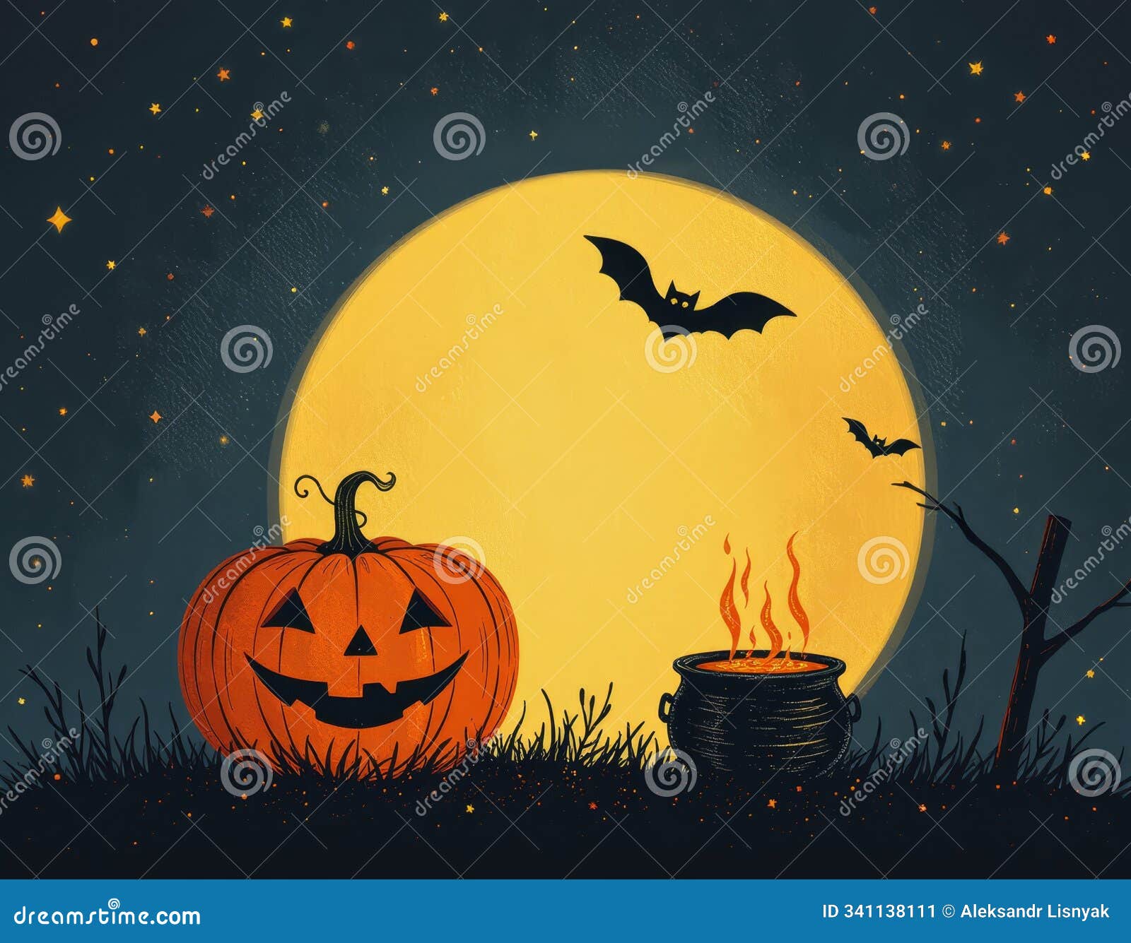 minimalist halloween card with simple, hand-drawn s.