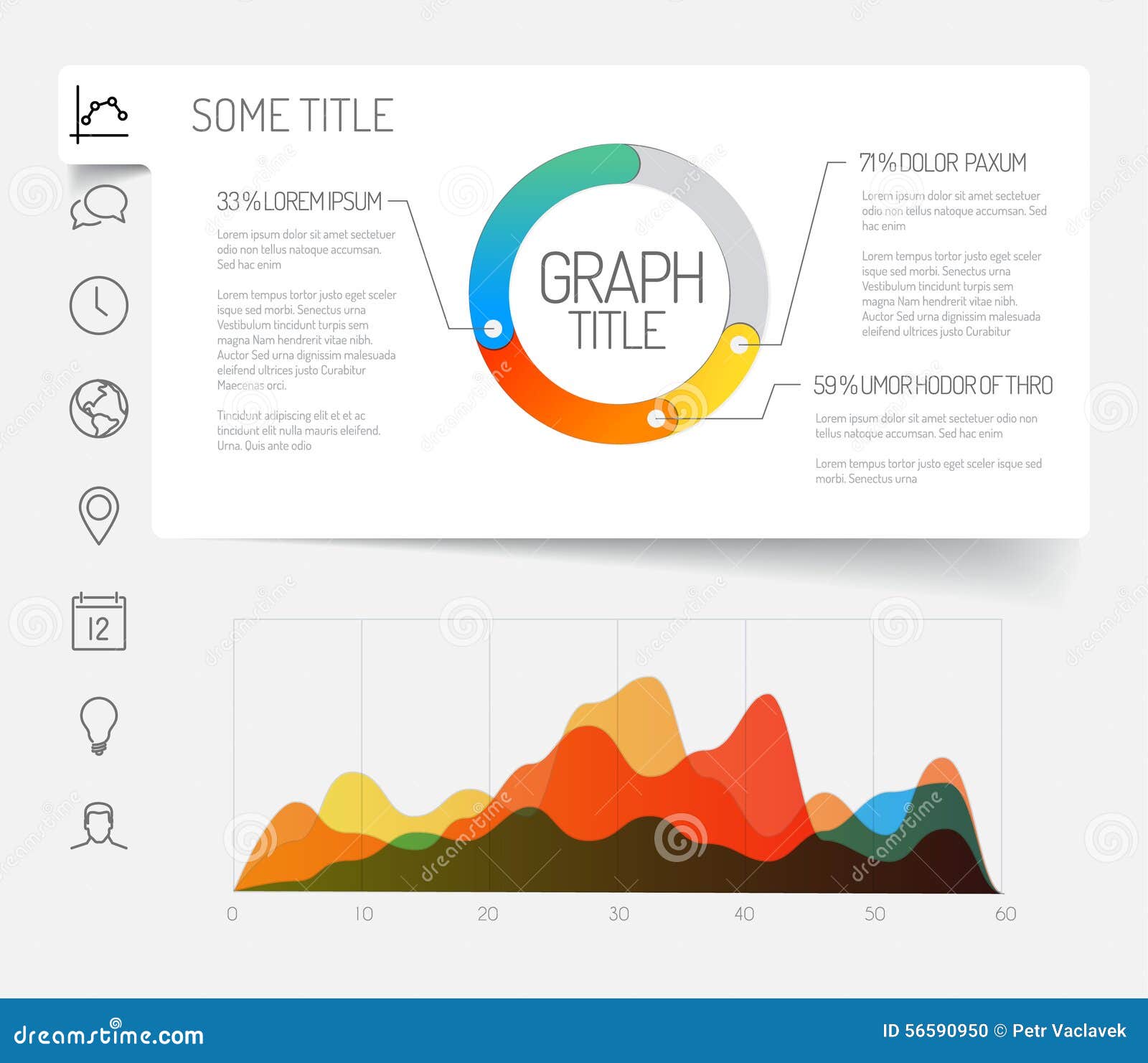 Minimalist Infographic Dashboard Template Stock Vector Illustration Chart Design Very Simple