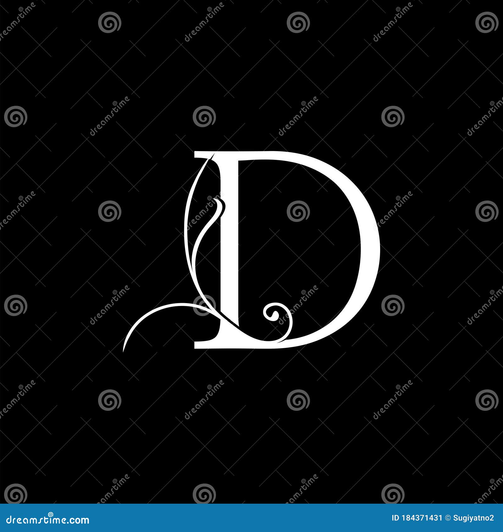 Minimalist Initial D Letter Luxury Logo Design, Vector Decoration