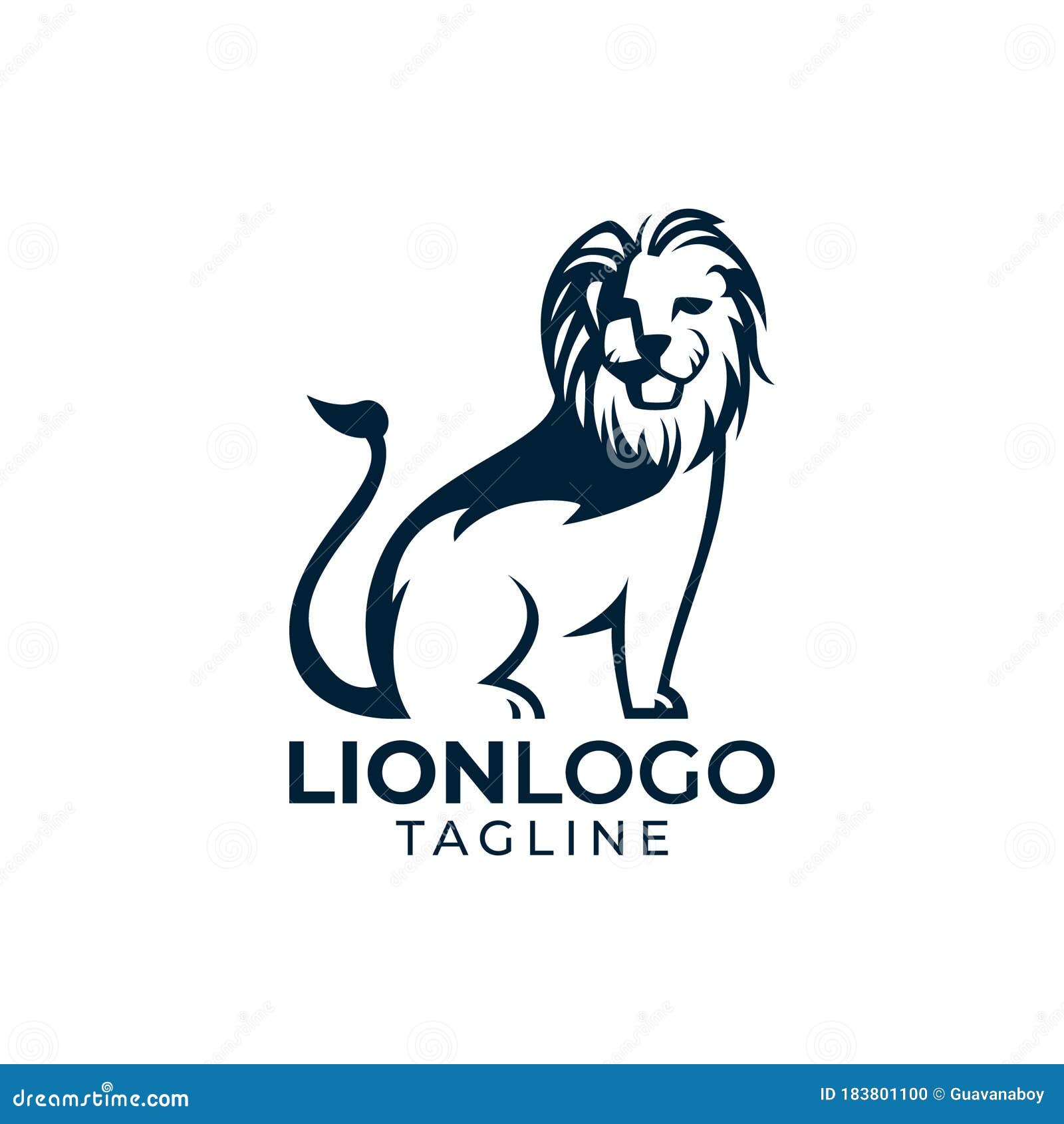 Minimalist Lion Logo Design Template Stock Vector - Illustration of ...