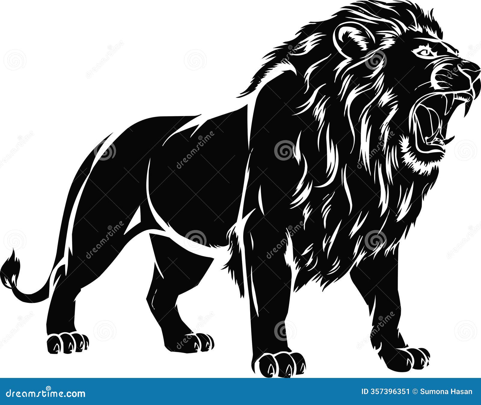 minimalist lion silhouette  on eps file