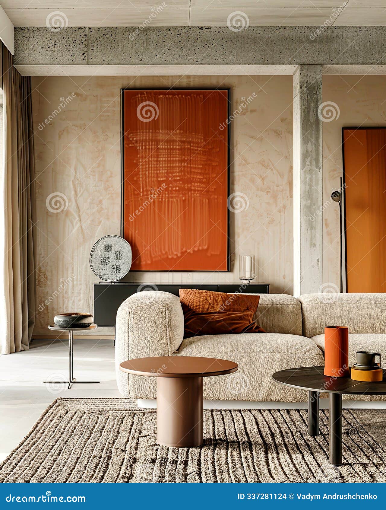 Illustration of Minimalist Modern Living Room Interior Design