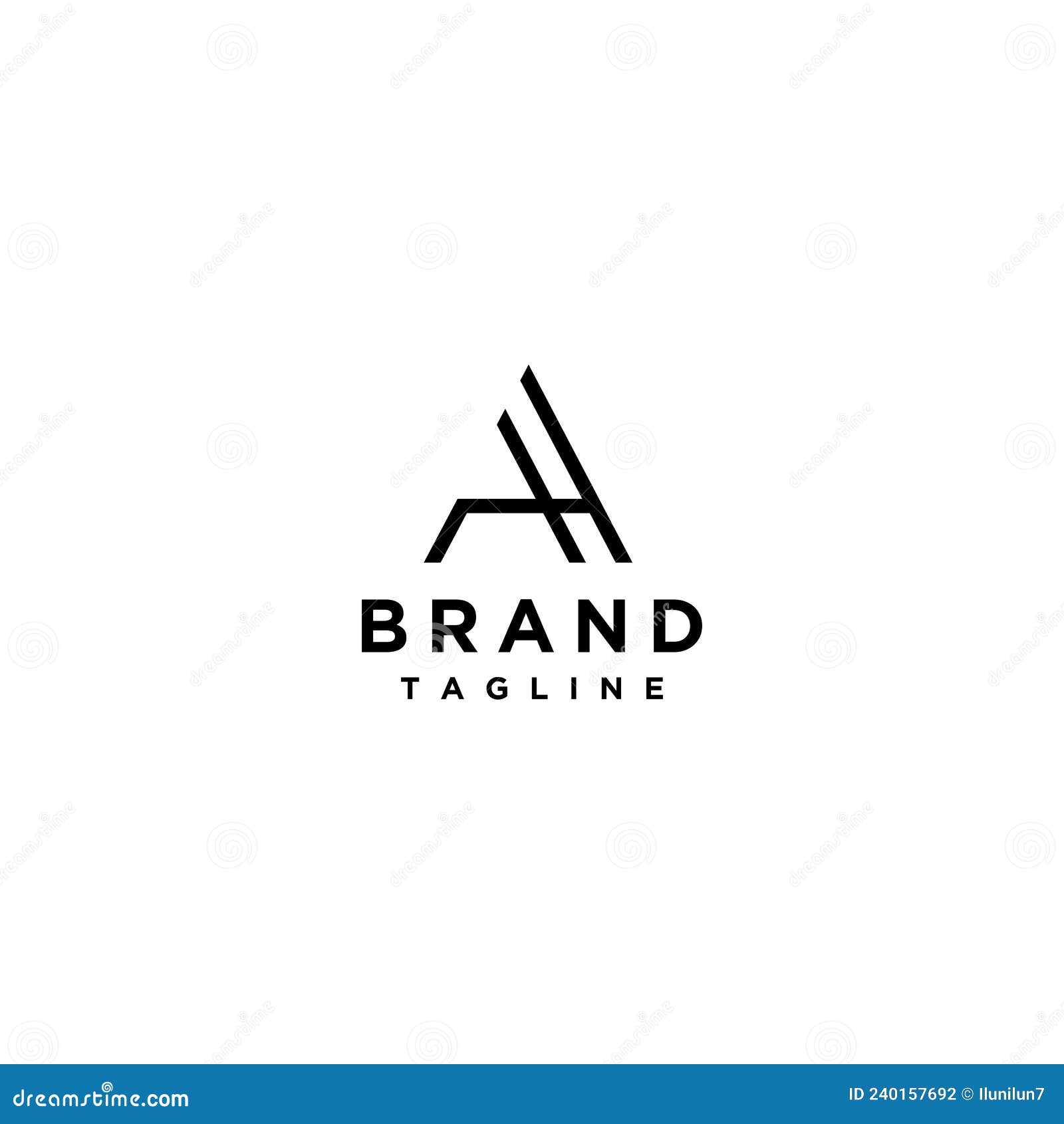 minimalist logo  initials letter a and h form a triangle
