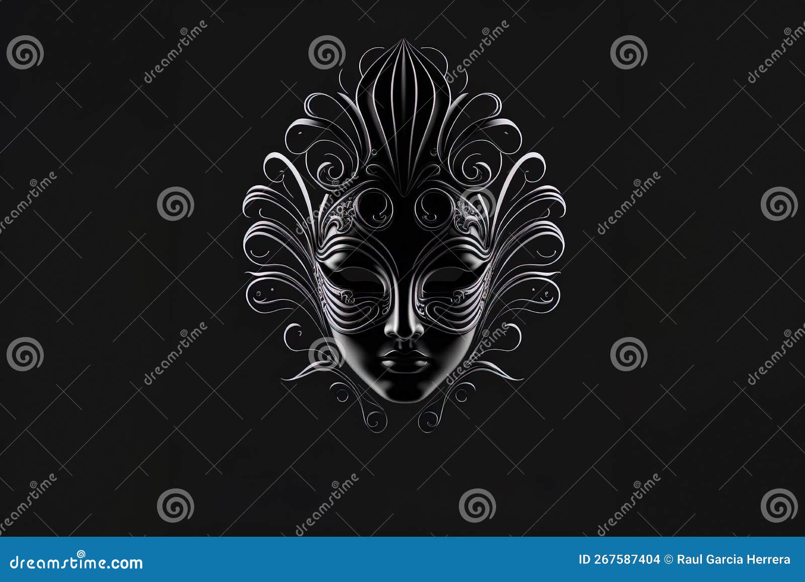 minimalist mask, abstract line logo for venice carnival mask with a well-composed, stylish and minimalist . ai generated art