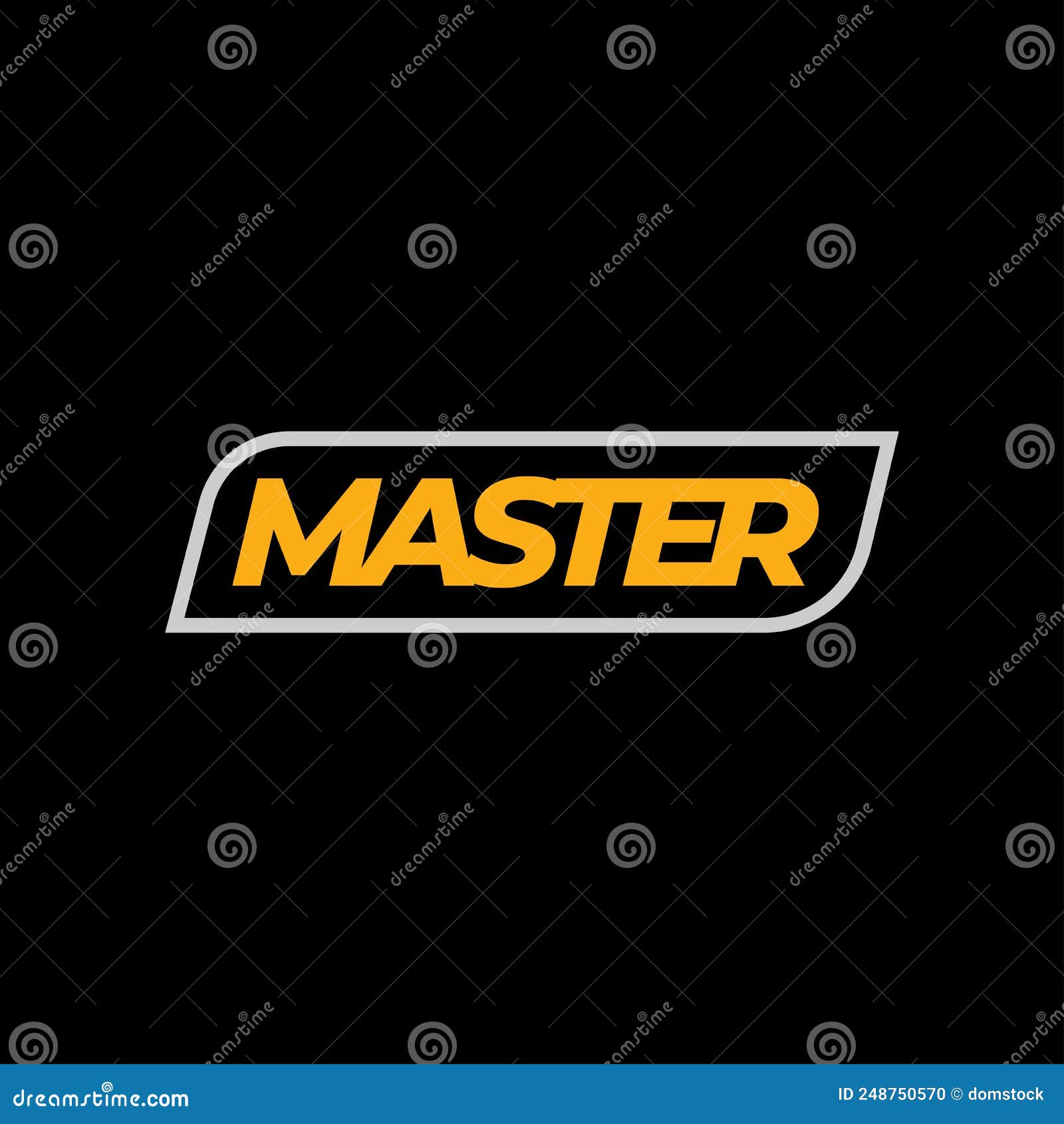 Minimalist Master Logo Vector on Black Background, Simple Master Seal