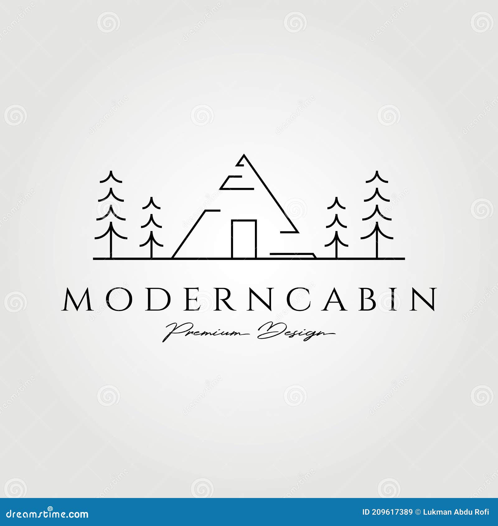 Minimalist Modern Cabin Logo Vector Illustration Design, Line Art