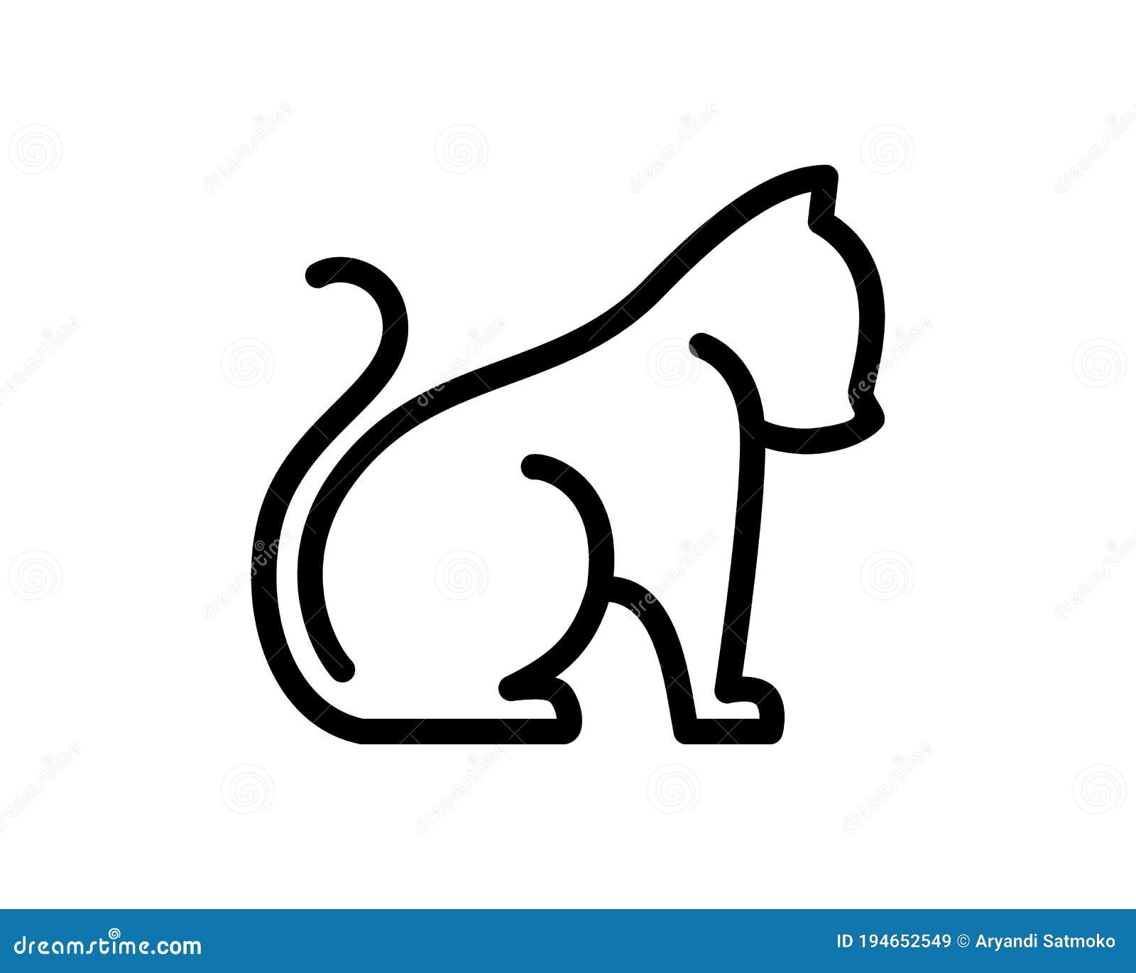 Minimalist Monoline Lineart Outline Cat Icon Logo Stock Vector -  Illustration of outline, drawing: 194652549