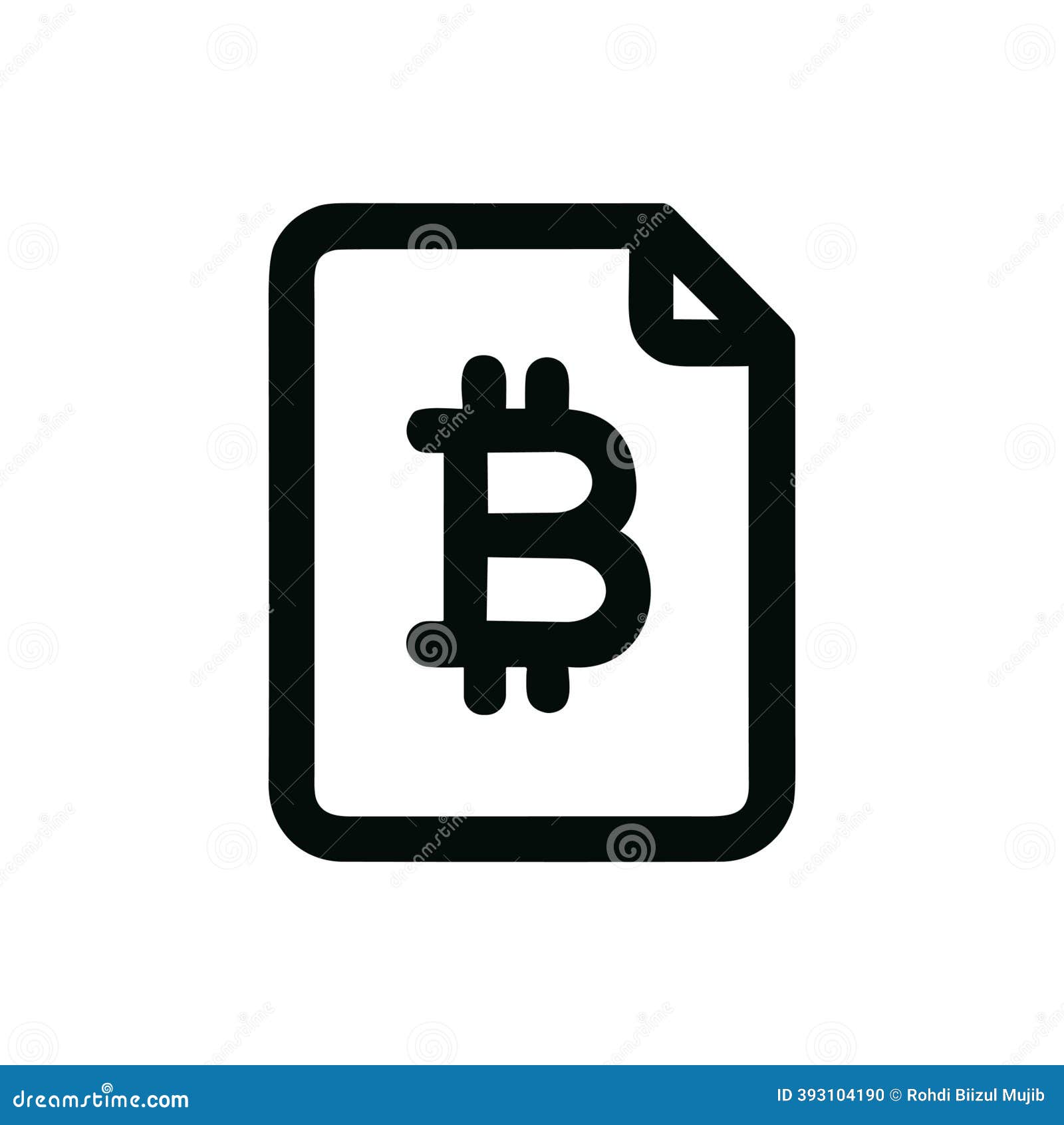 Minimalist Outline Bitcoin Symbol on Document Page Icon Design Element  Stock Photo - Illustration of currency, internet: 393104190