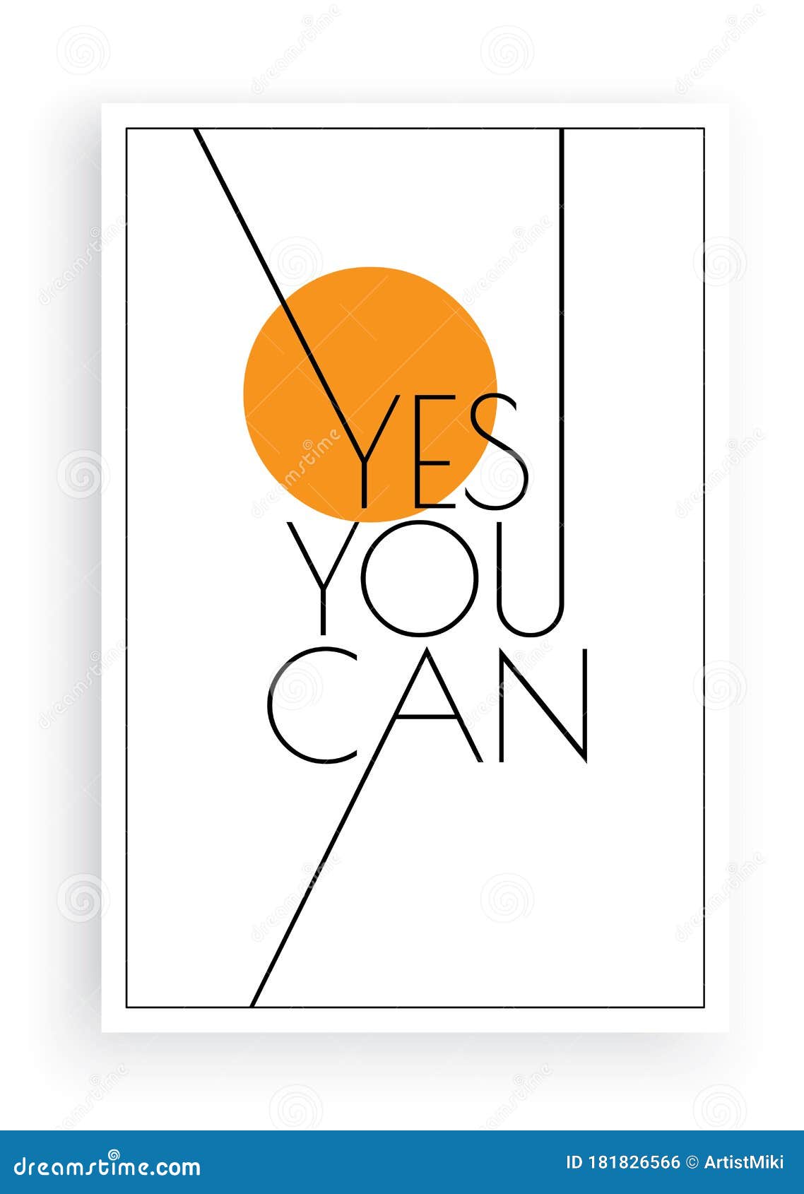 Motivation poster yes you can Royalty Free Vector Image