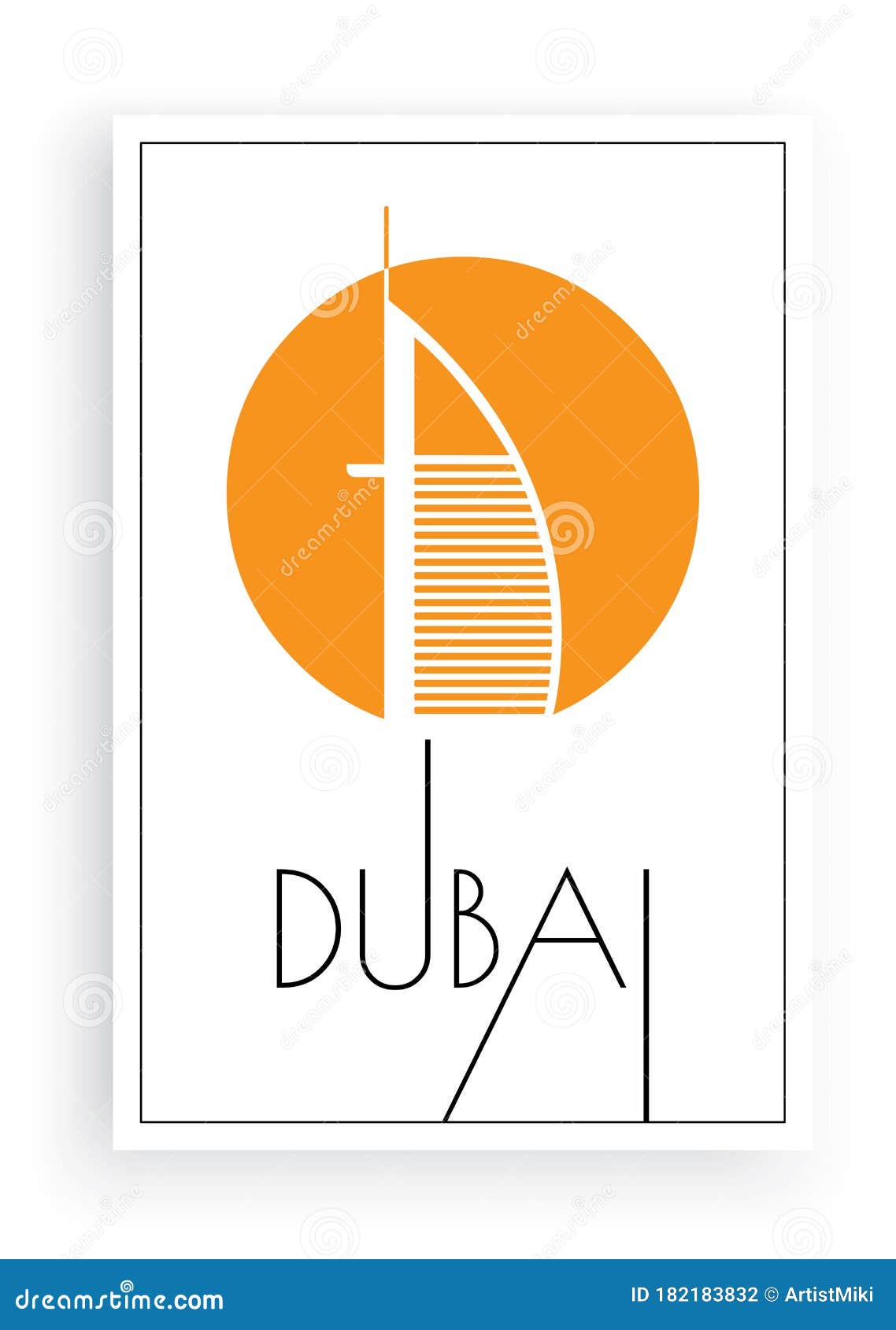 Dubai, Minimalist Art Design, Vector. Symbol of Dubai Illustration
