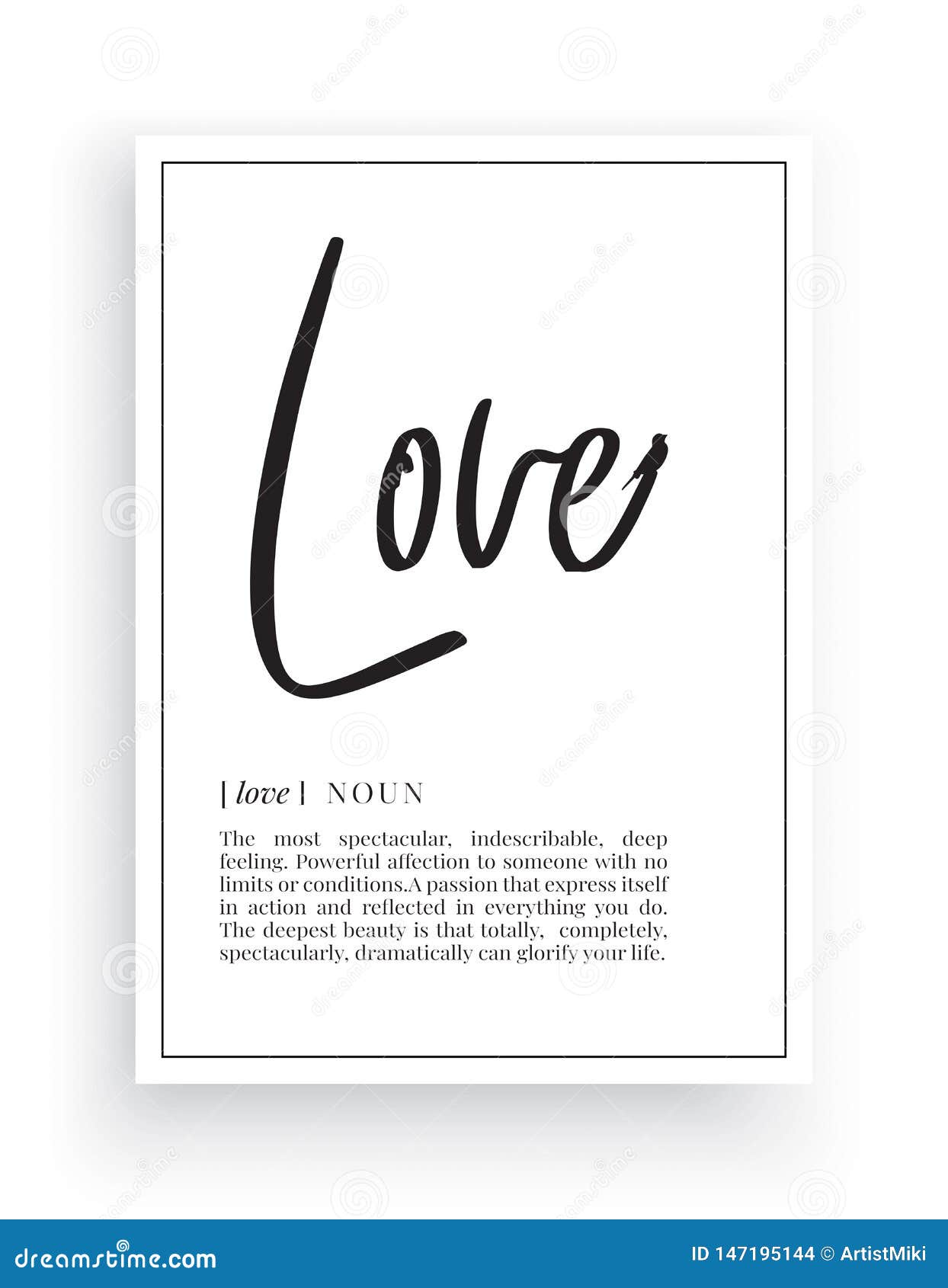 minimalist wording , love definition, wall decor, wall decals , love noun description, wordings 