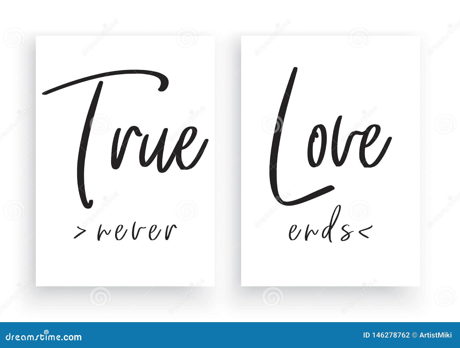 True Love - Lettering Valentines Day Calligraphy Phrase Isolated