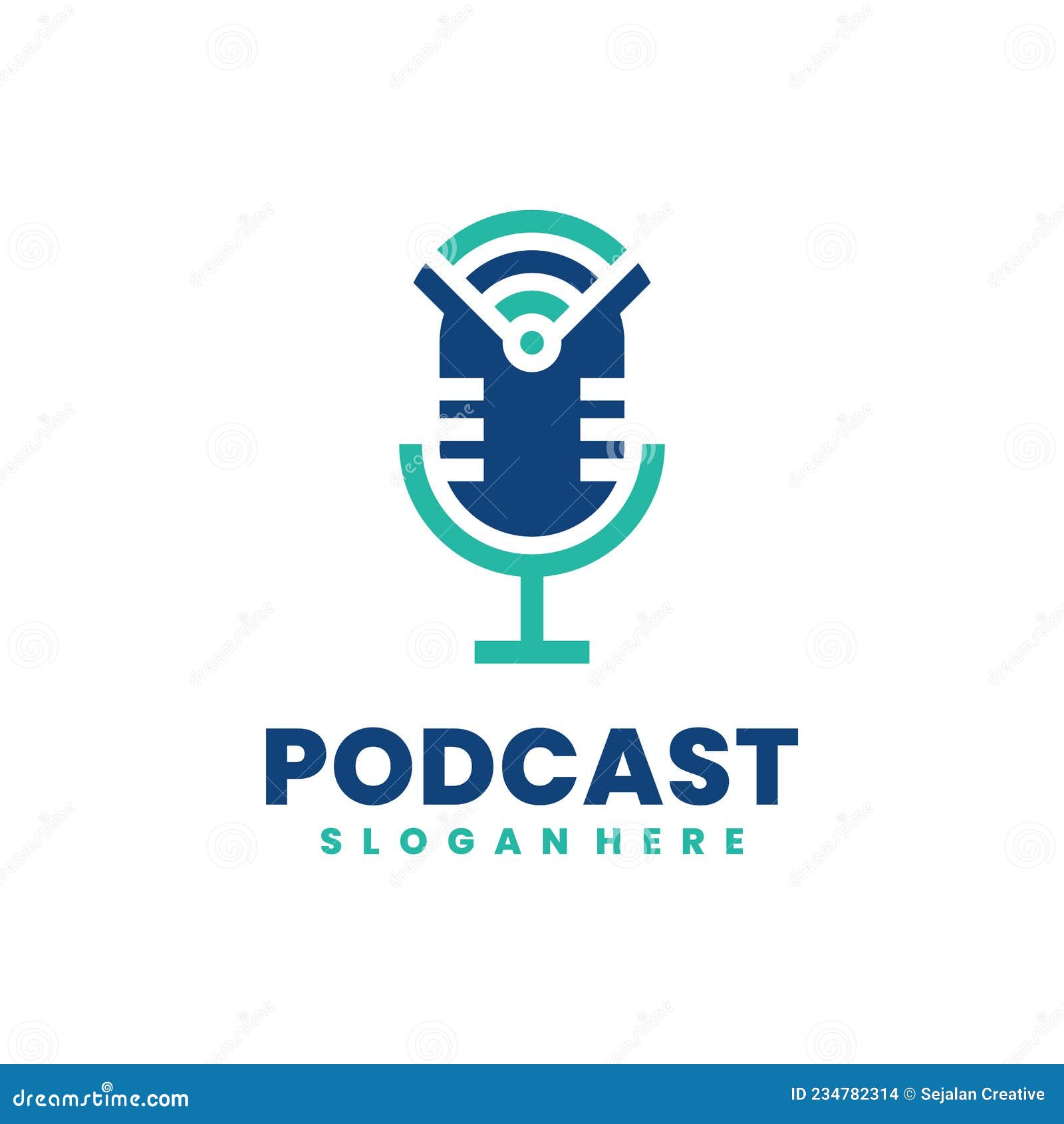 A minimalist podcast logo stock vector. Illustration of communication ...