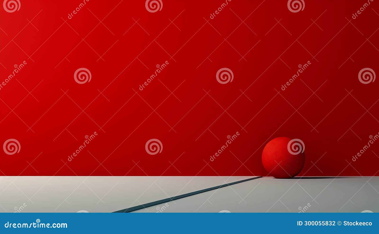 Minimalist Red Ball on Red Background 3d Stock Photo Stock Illustration