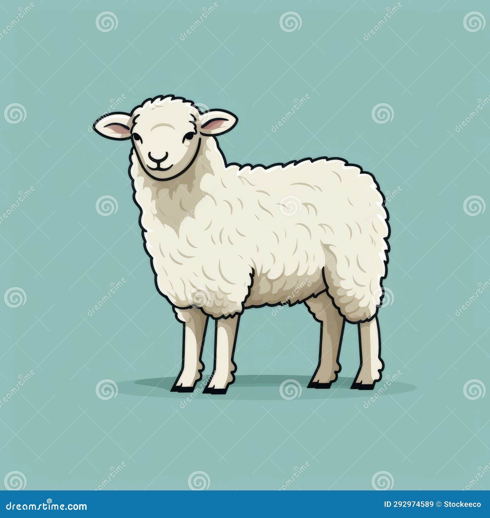 minimalist sheep  in john brack style