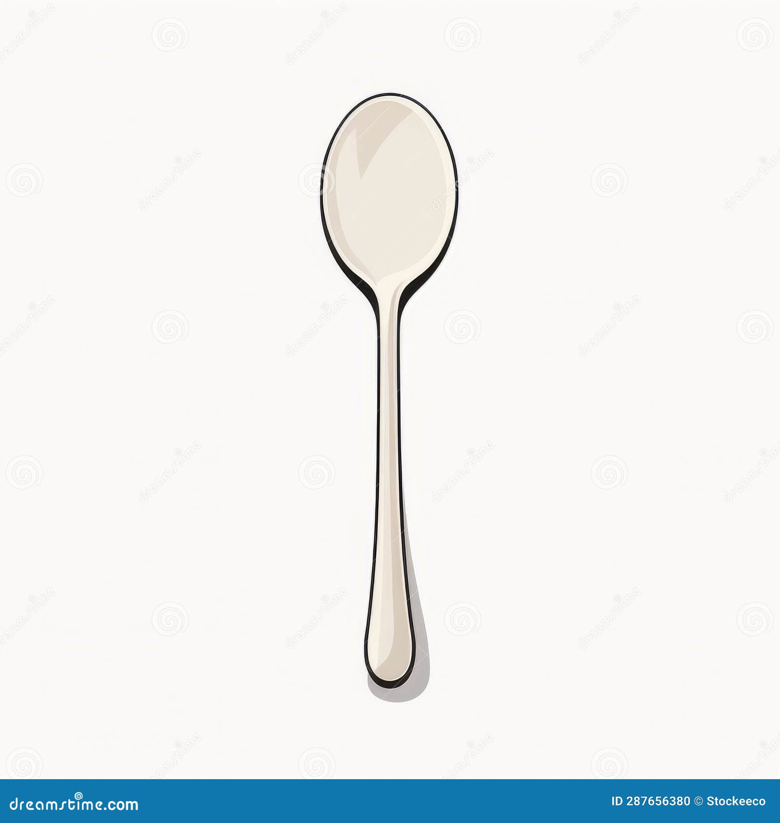 minimalist spoon  on white background