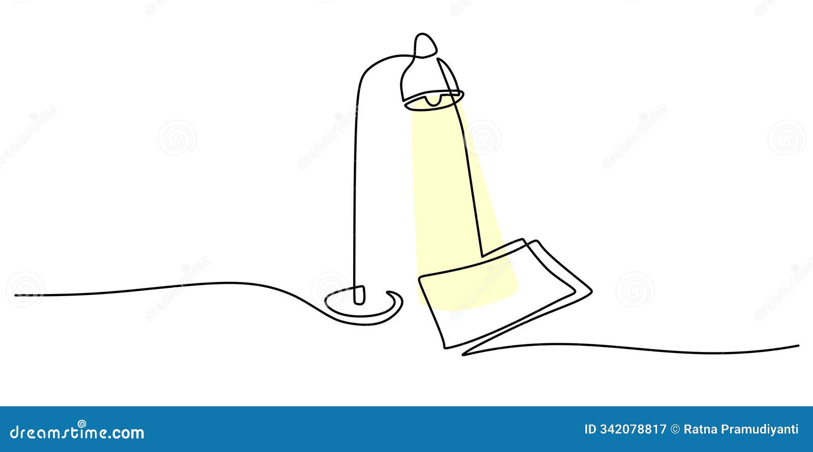 minimalist table lamp  for office work illuminating documents continuous line drawing