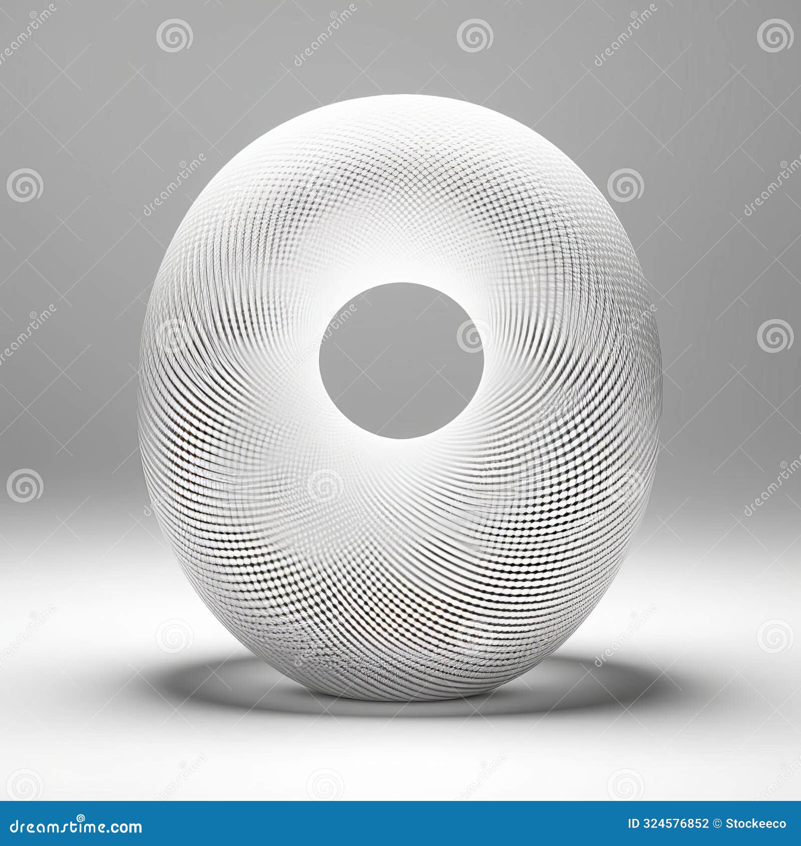 minimalist torus d lamp on white  background