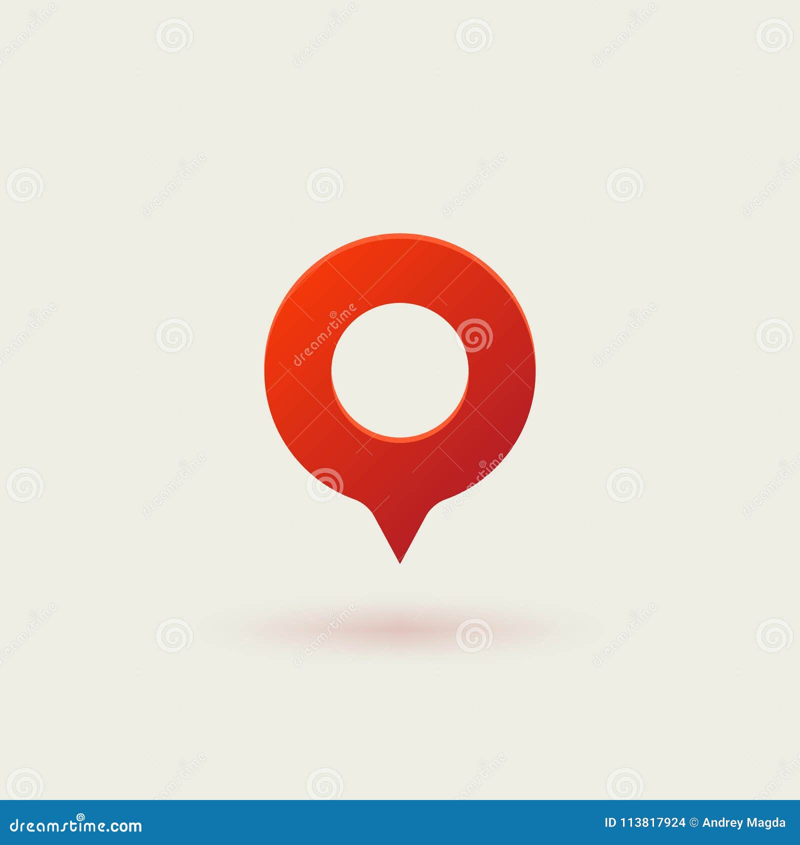 minimalist  logo of red navigation pin. destination point concept