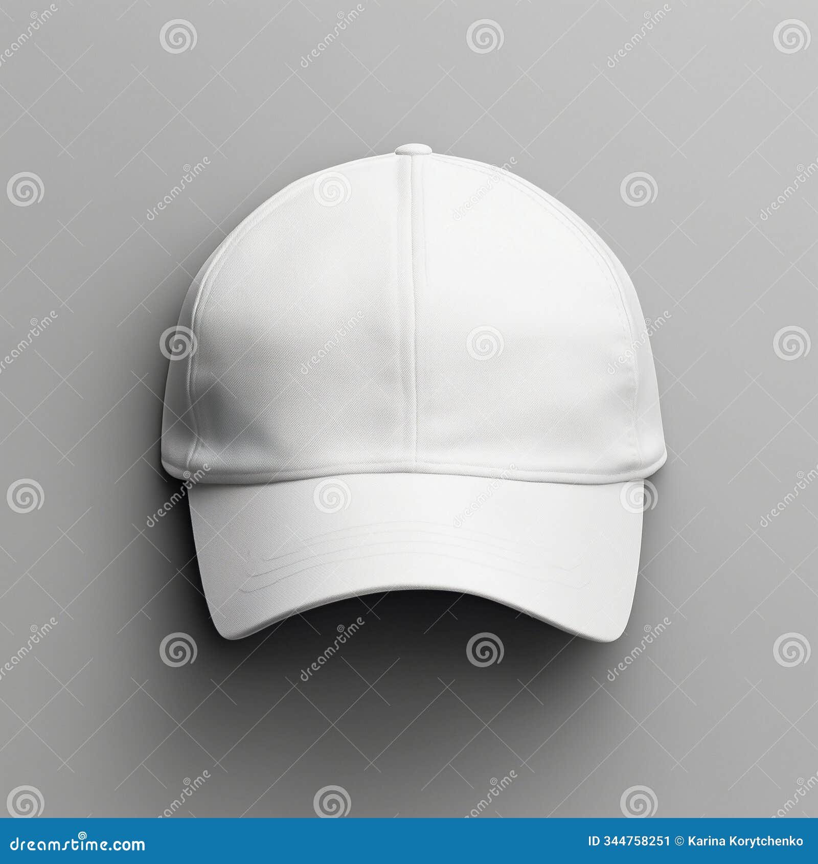minimalist white cap mockup on a soft gray background with clean lines and simplicity for  showcase and branding proposals