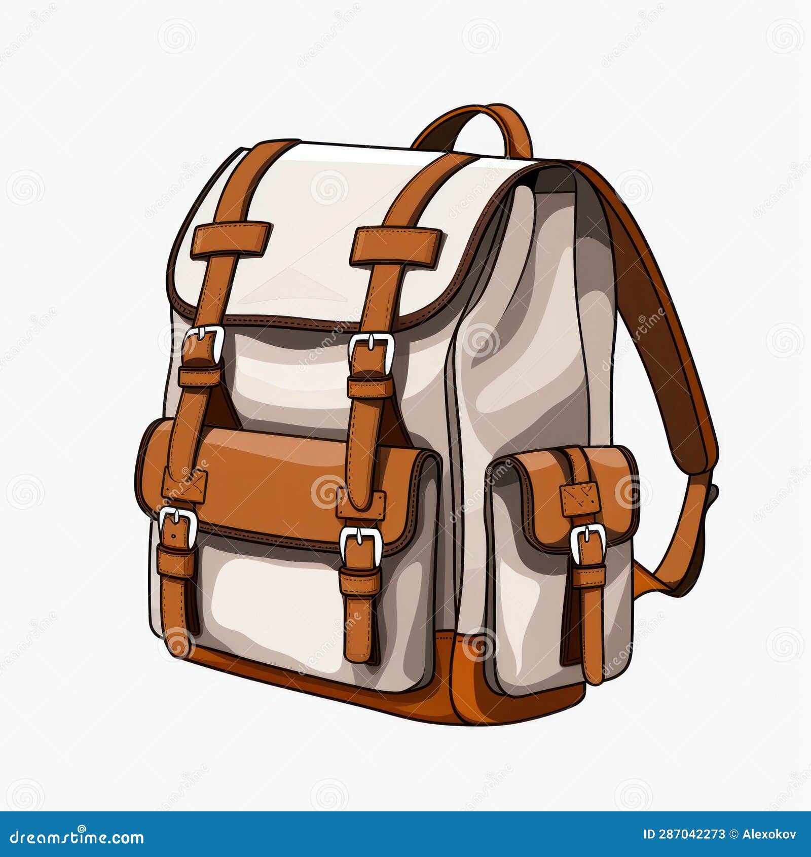 Minimalistic Animation of a Backpack AI Generated Stock Illustration