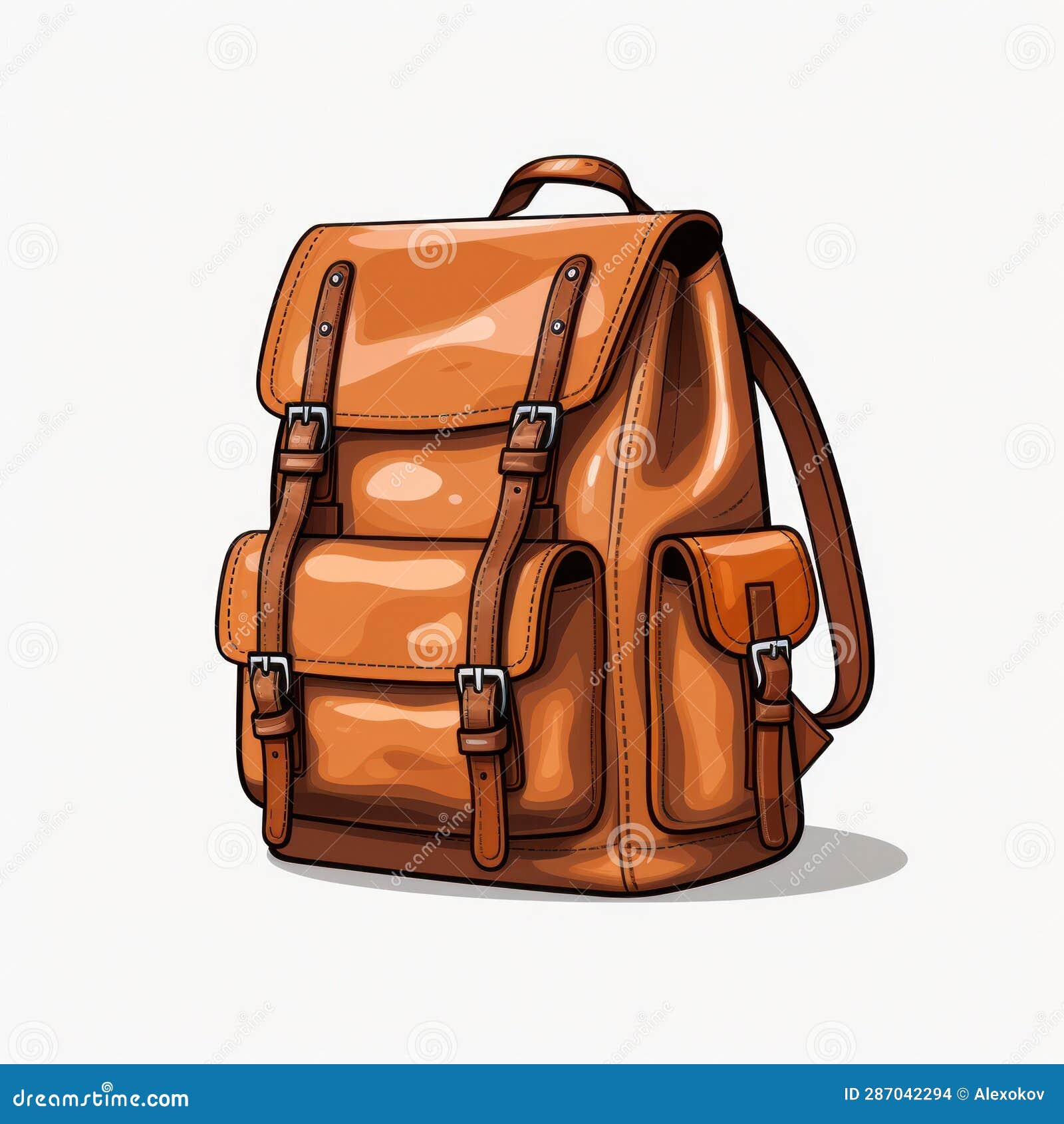 Minimalistic Animation of a Backpack AI Generated Stock Illustration