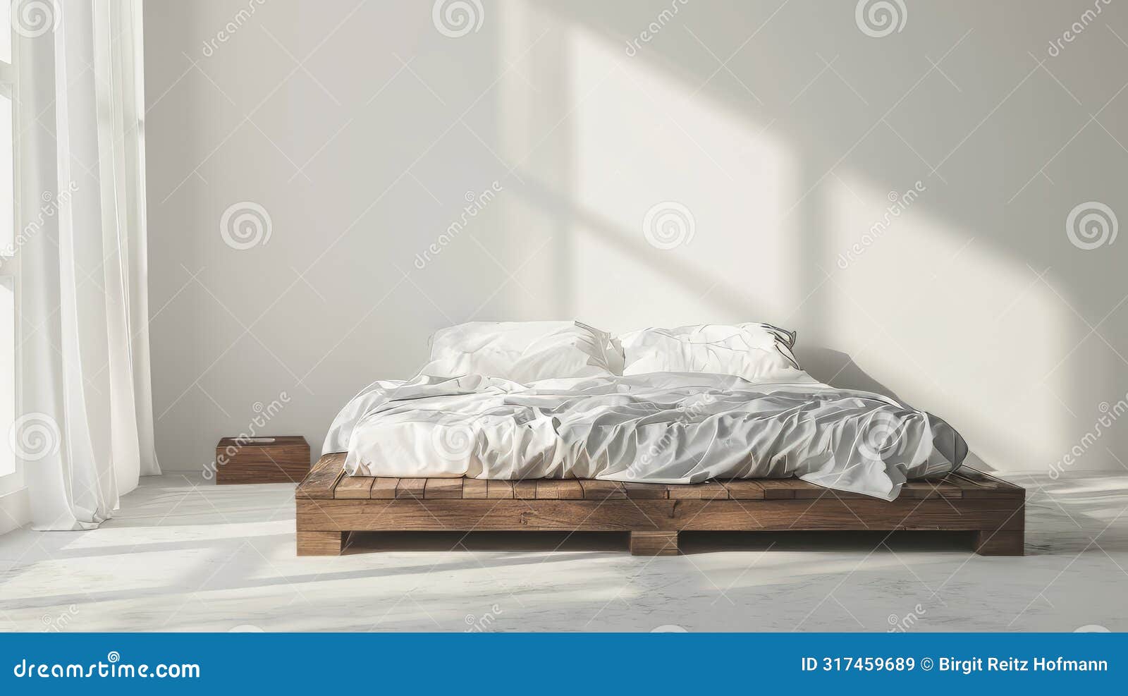 minimalistic bedroom with futon