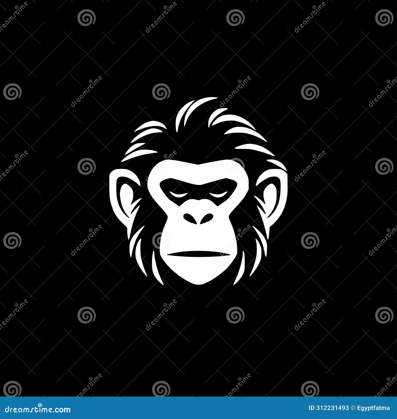 monkey - minimalist and flat logo -  