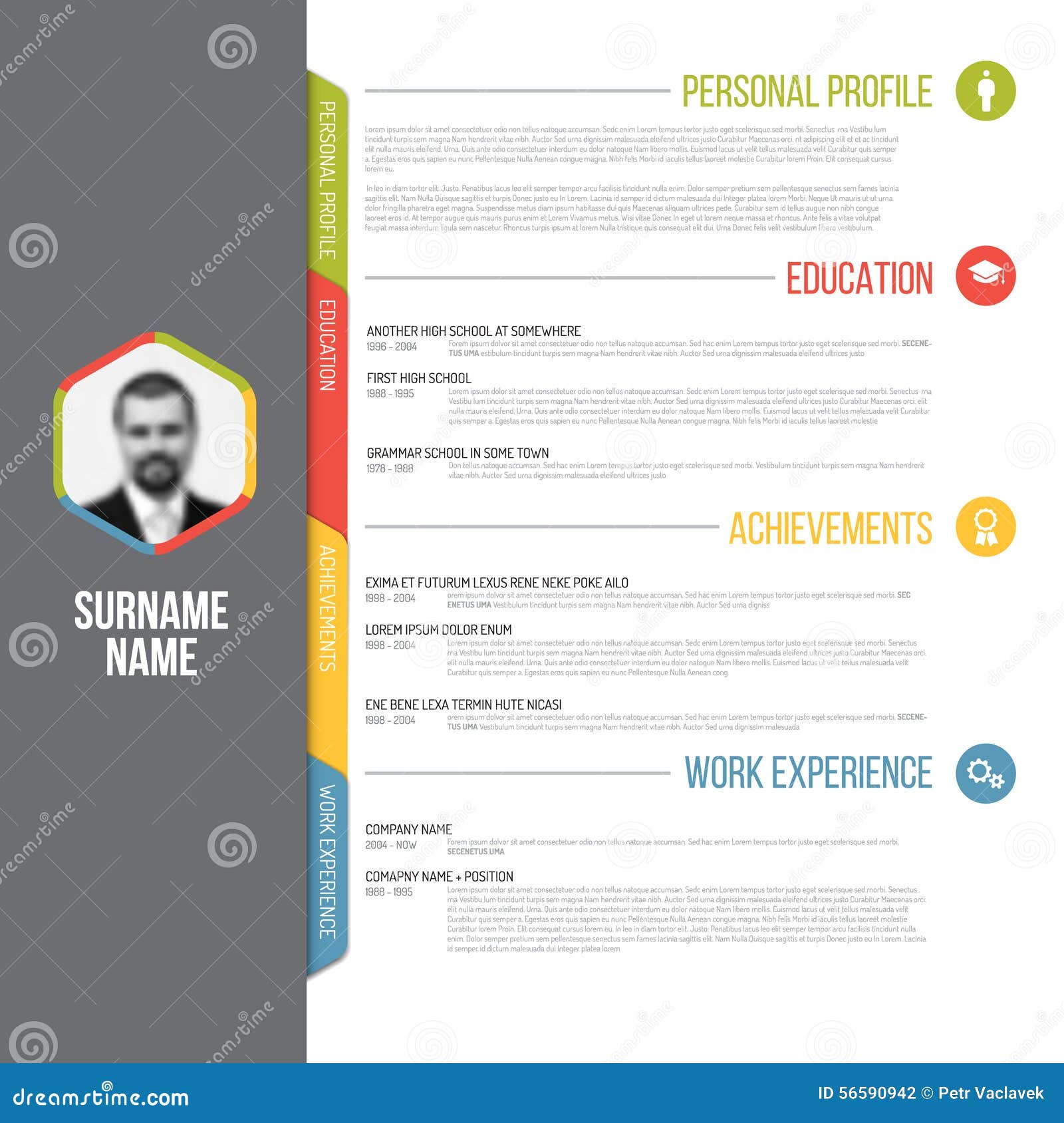 personal profile template vector illustration