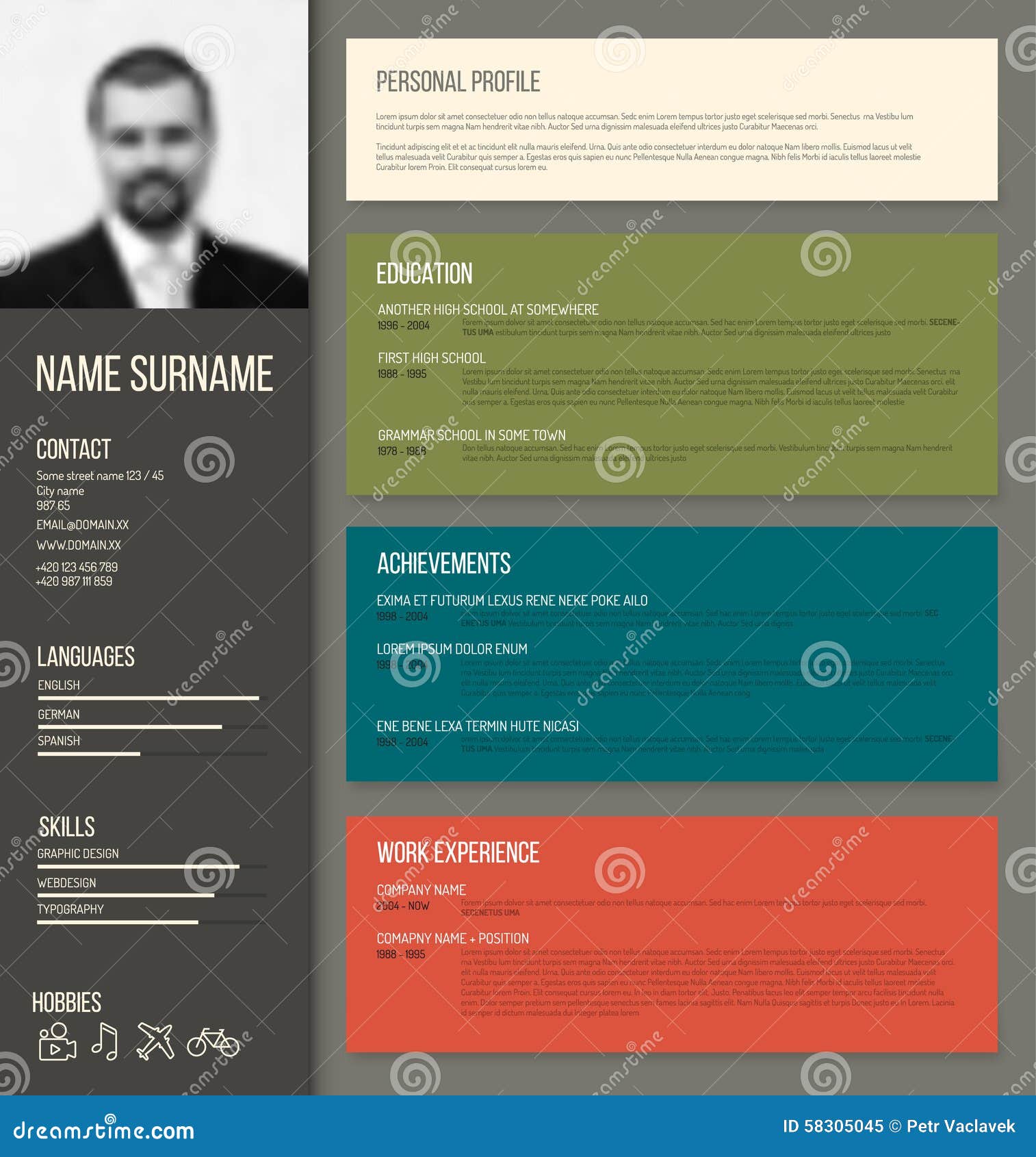 Minimalistic Cv / Resume Template Stock Vector - Image 