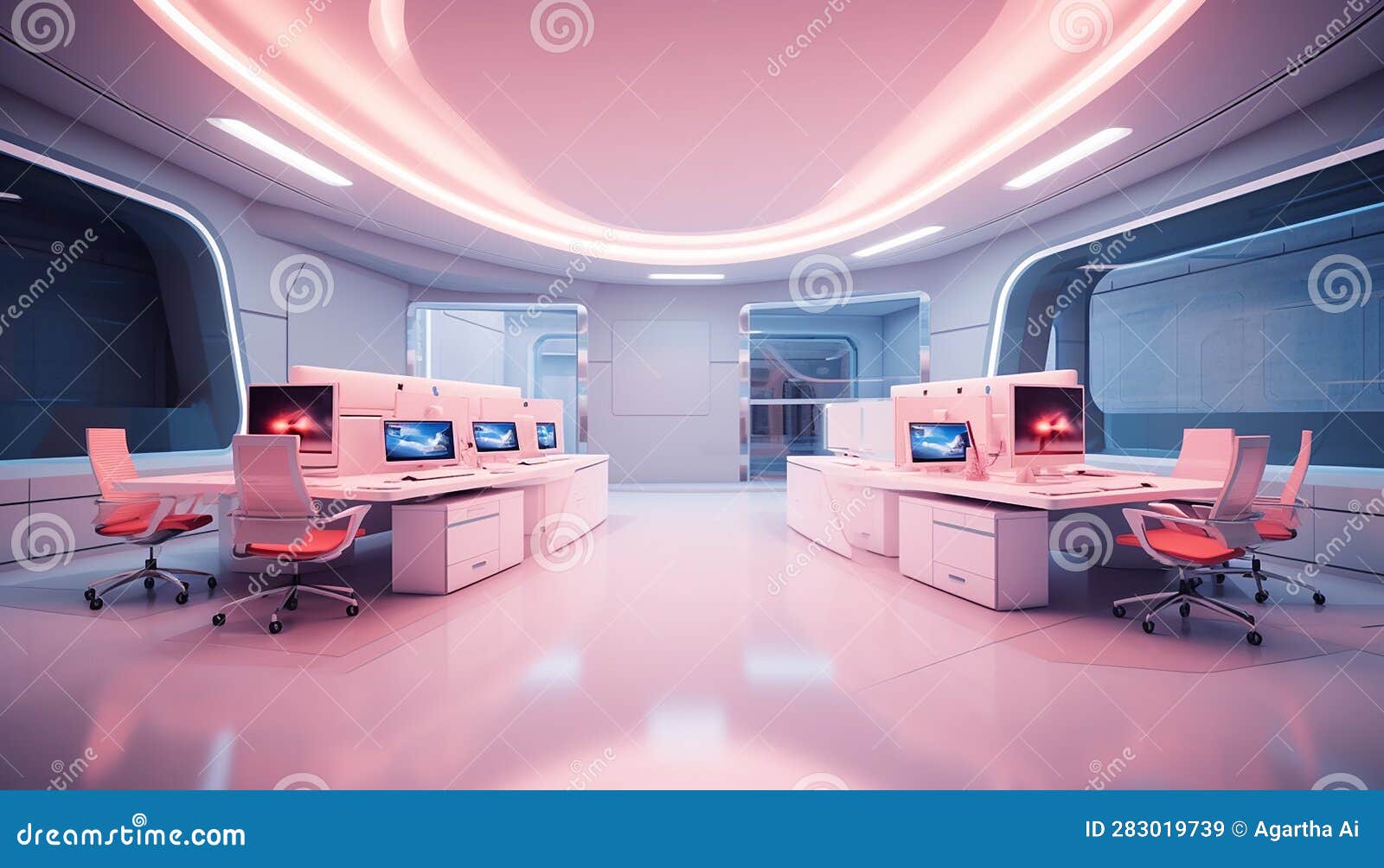 Minimalistic Futuristic Office Design with Simple Concept Created with ...